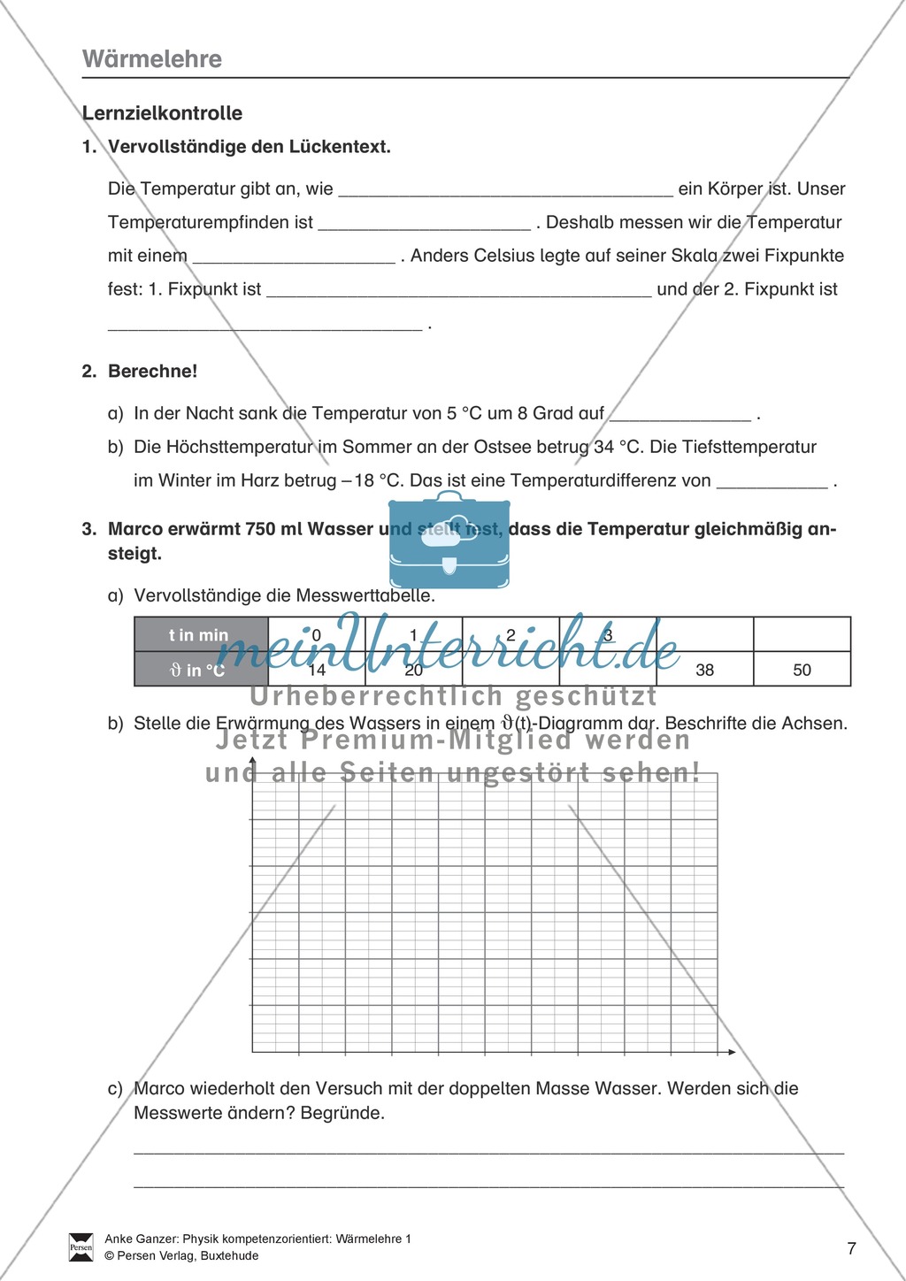 Wärmelehre: Temperatur, Temperaturmessung und verschiedene Temperaturskalen + Historisches- Aufgaben + Lernzielkontrolle + Lösungen Preview 7