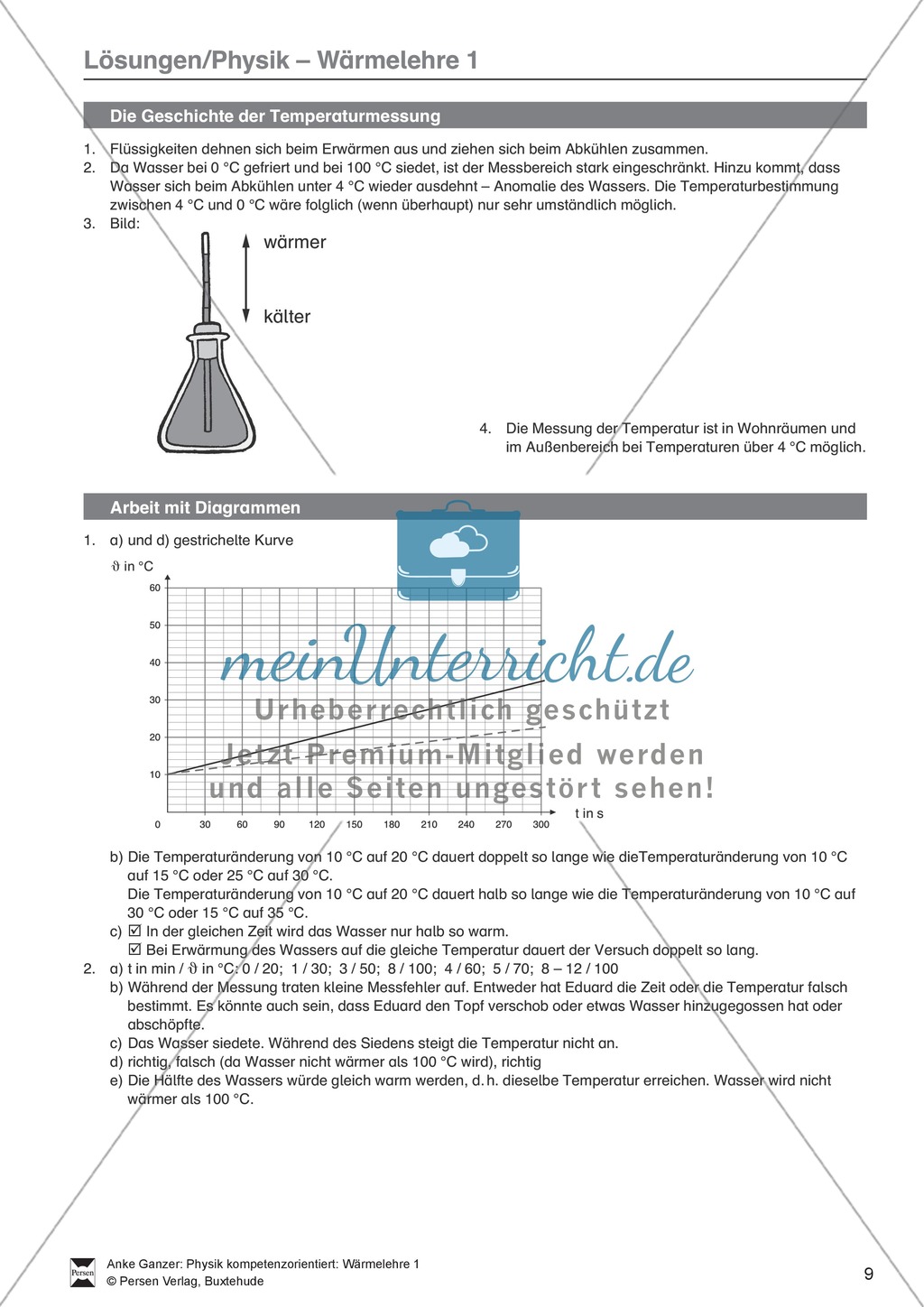 Wärmelehre: Temperatur, Temperaturmessung und verschiedene Temperaturskalen + Historisches- Aufgaben + Lernzielkontrolle + Lösungen Preview 9
