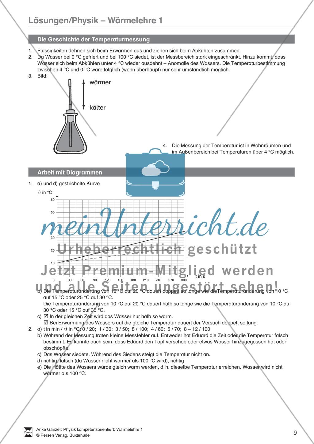 Wärmelehre: Temperatur, Temperaturmessung und verschiedene Temperaturskalen + Historisches- Aufgaben + Lernzielkontrolle + Lösungen Preview 9
