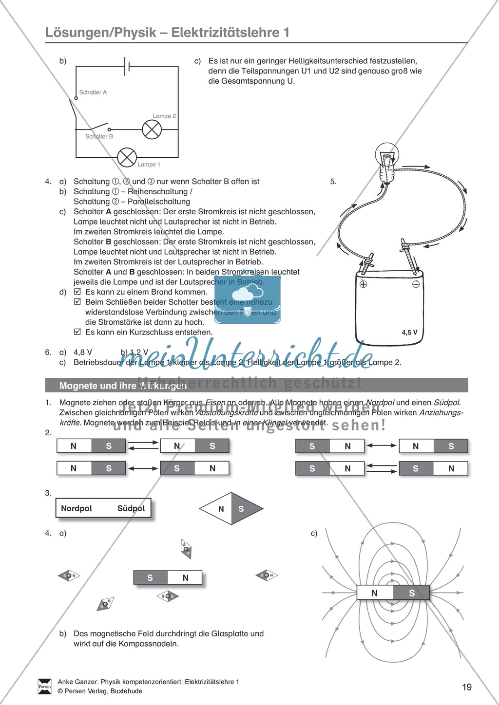 Elektrizitätslehre / Magnetismus: Magnetkräfte, Magnetfelder und die Geschichte des Kompasses. Mit Infotext, Aufgaben und Lösungen. Preview 4