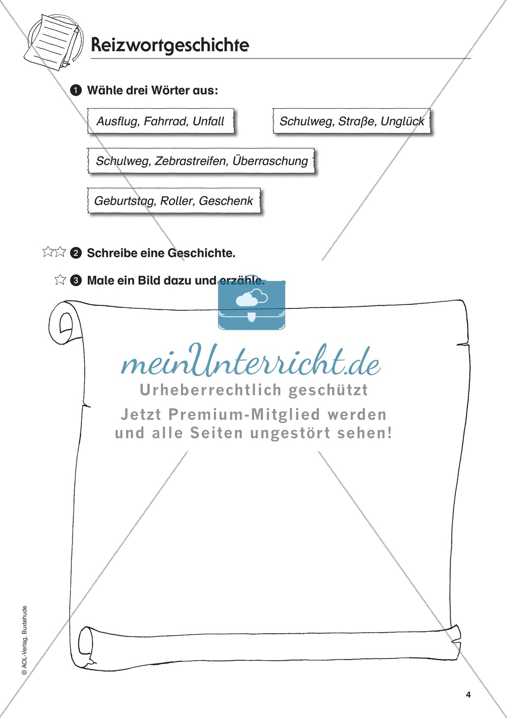 Übungen zur Verkehrserziehung: Eine Geschichte ordnen + schreiben + weiterschreiben Preview 2
