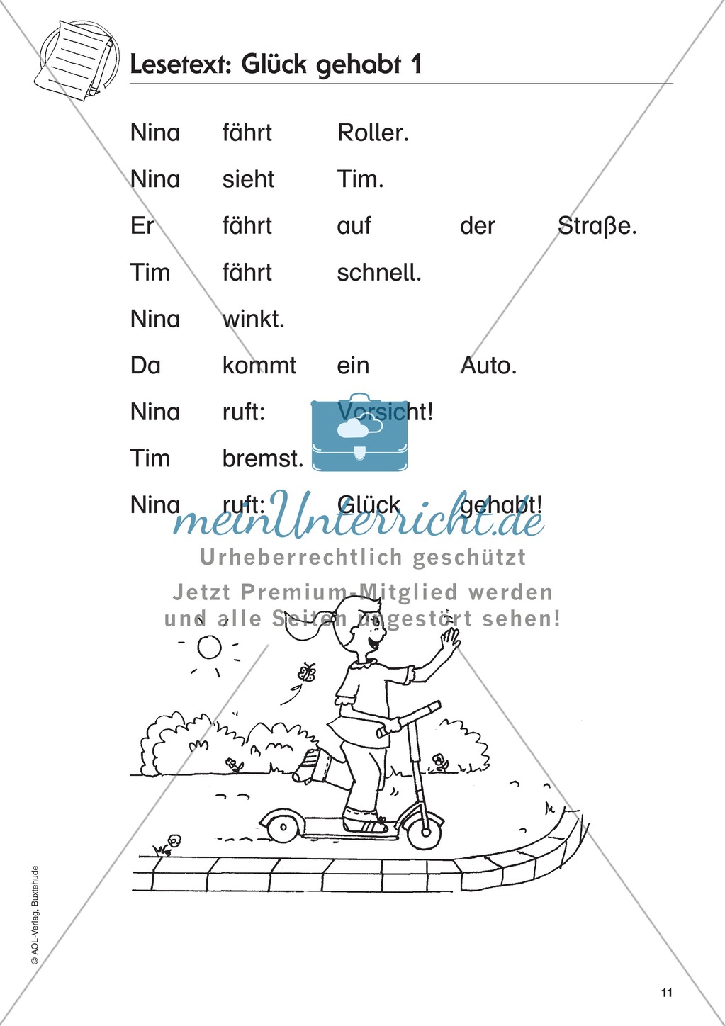 Übungen zur Verkehrserziehung: Lesetexte Preview 1