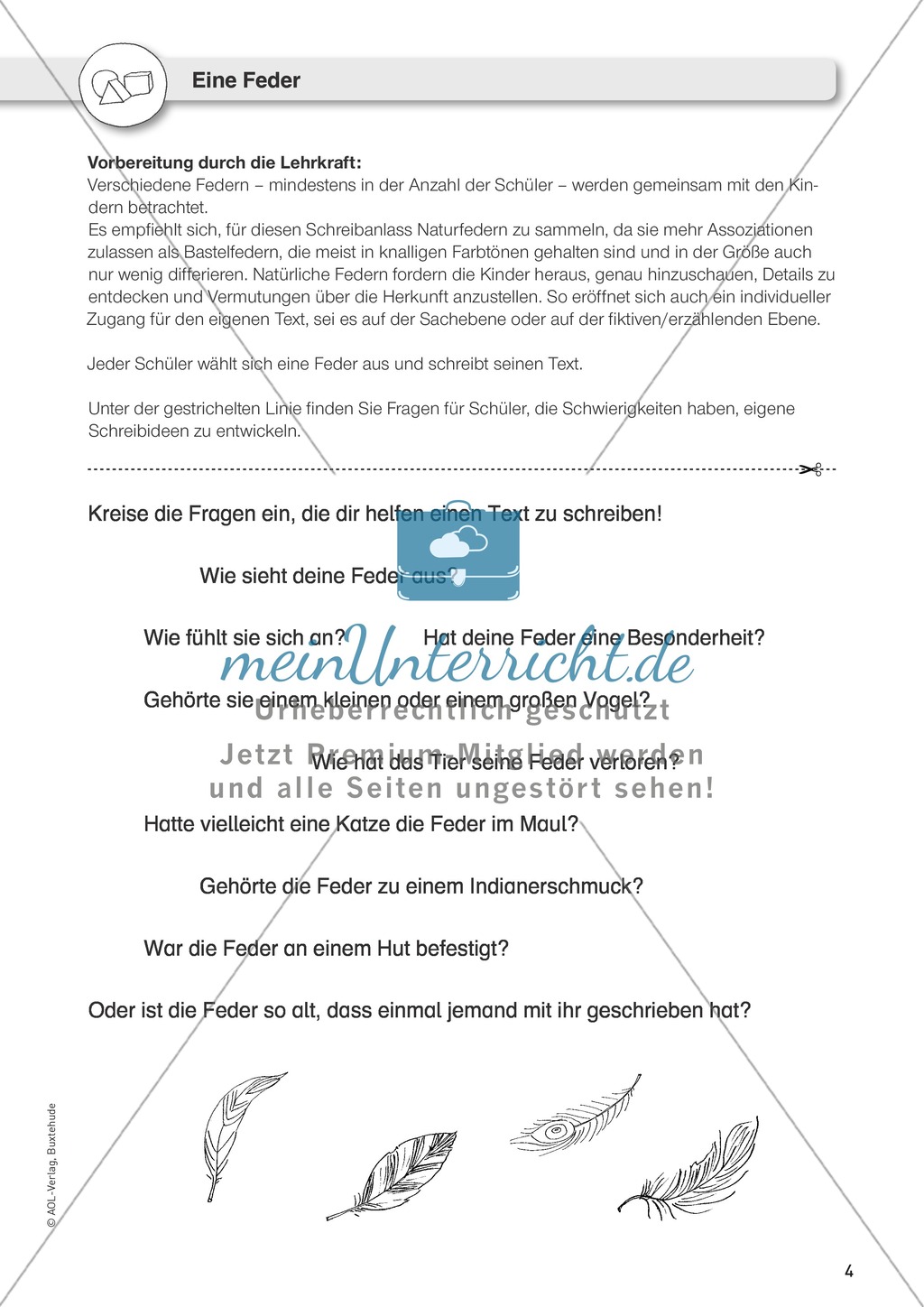 Gegenstände als Schreibanlass: die Feder Preview 1