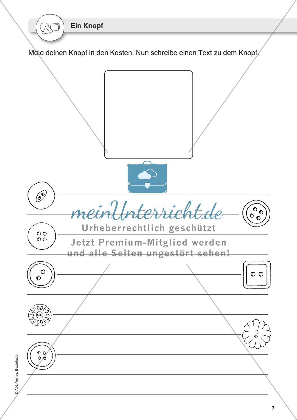 Gegenstände als Schreibanlass: der Knopf Preview 2