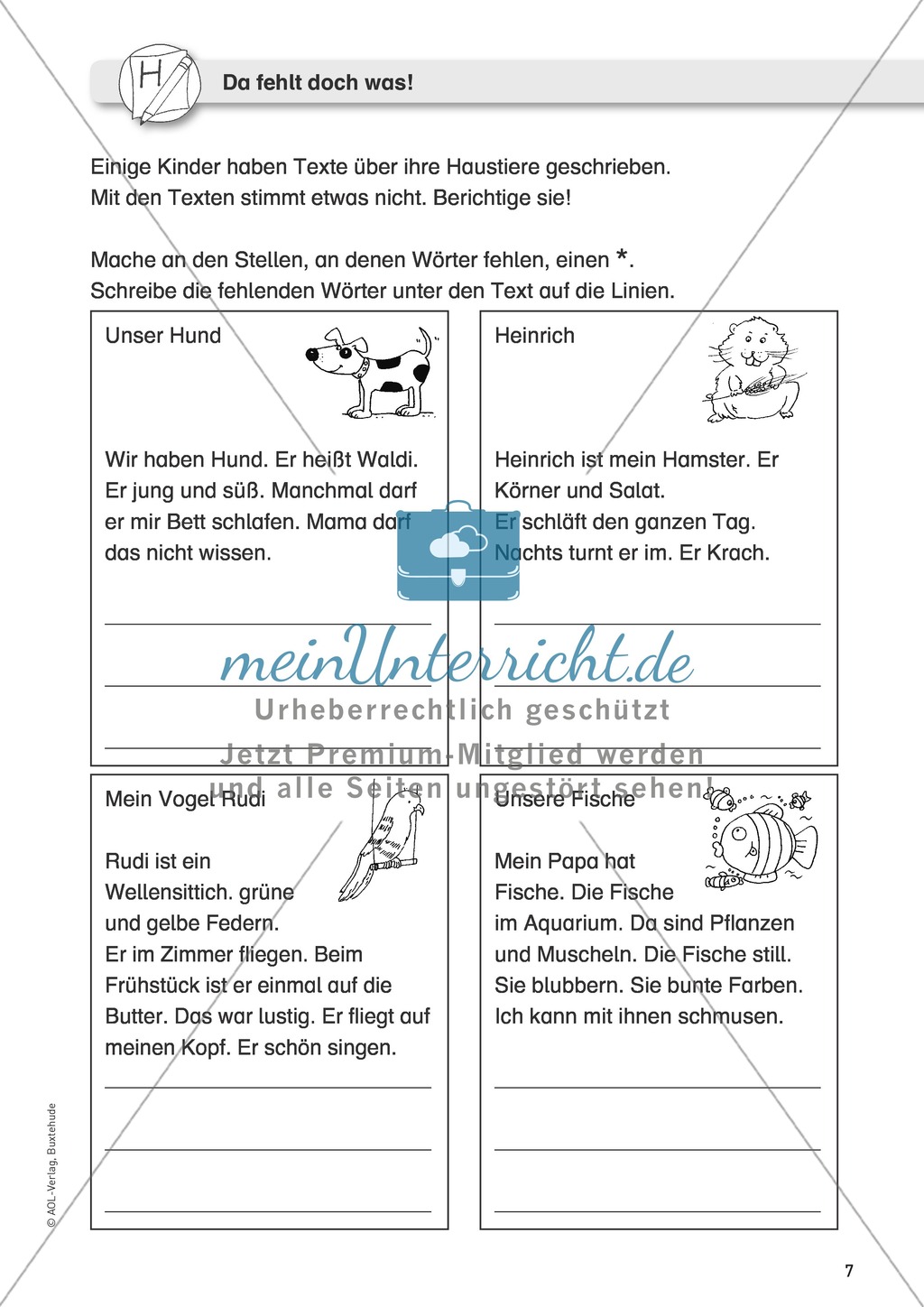 Förderhilfe bei Schreibschwierigkeiten: Texte korrigieren Preview 1