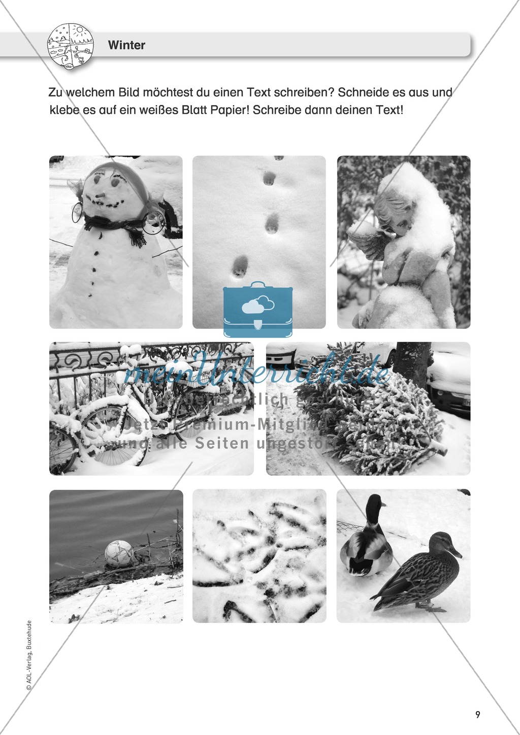 Jahreszeitliche Schreibanlässe: Winter: Bilder + Wintergeschichte zu Ende erzählen Preview 1