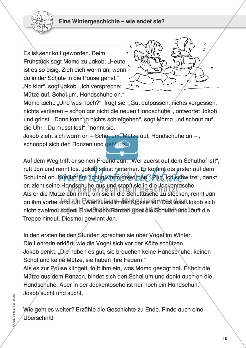 Jahreszeitliche Schreibanlässe: Winter: Bilder + Wintergeschichte zu Ende erzählen Preview 2