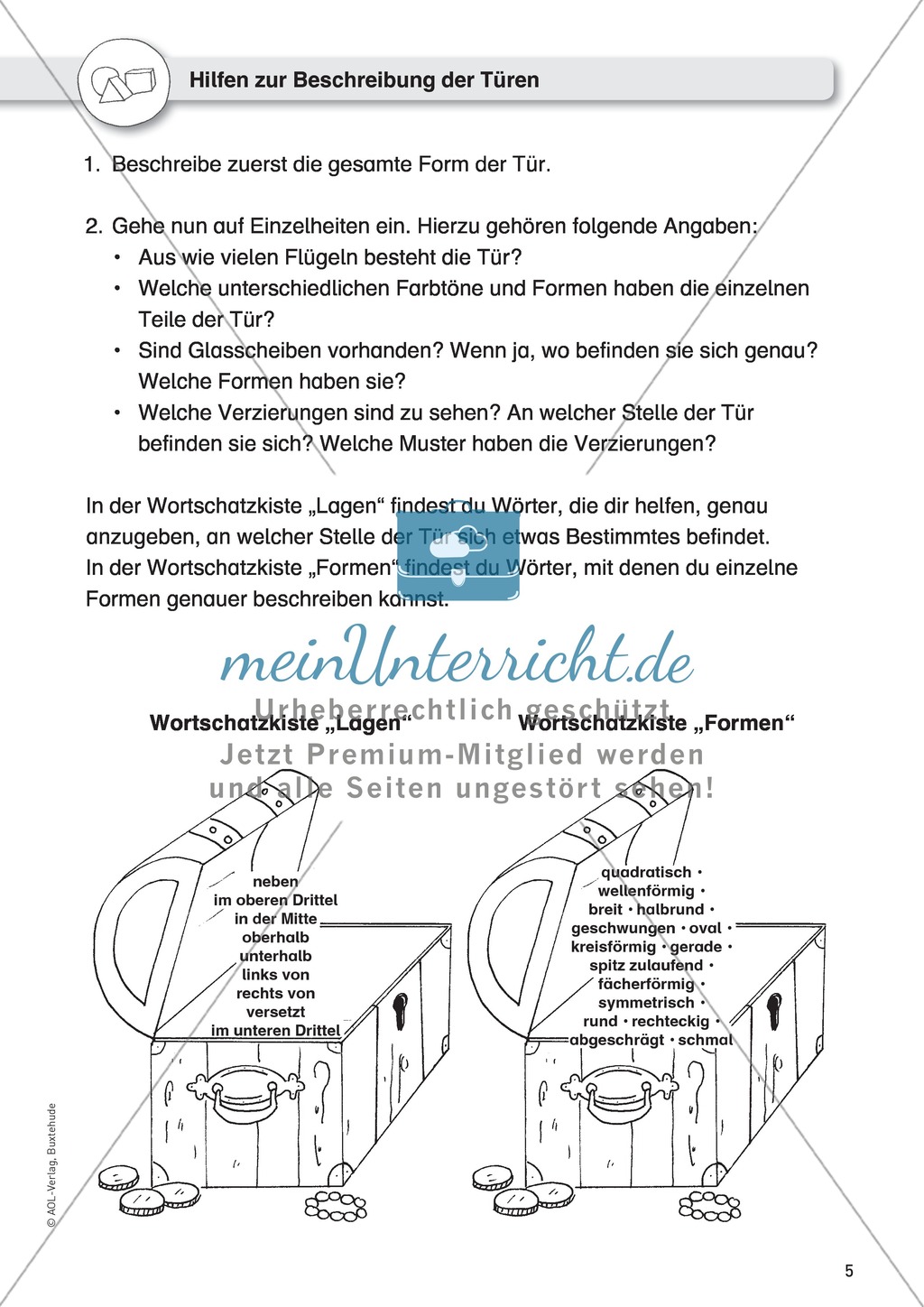 Gegenstandbeschreibungen als Schreibanlass: Türen beschreiben mit dem Türen-Domino Preview 3