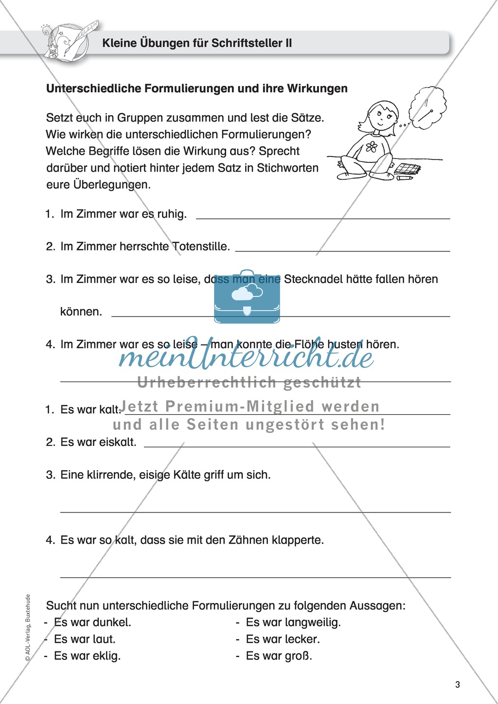 Fantasiegeschichten als Schreibanlass: Unterschiedliche Formulieren und ihre Wirkungen erkennen Preview 1