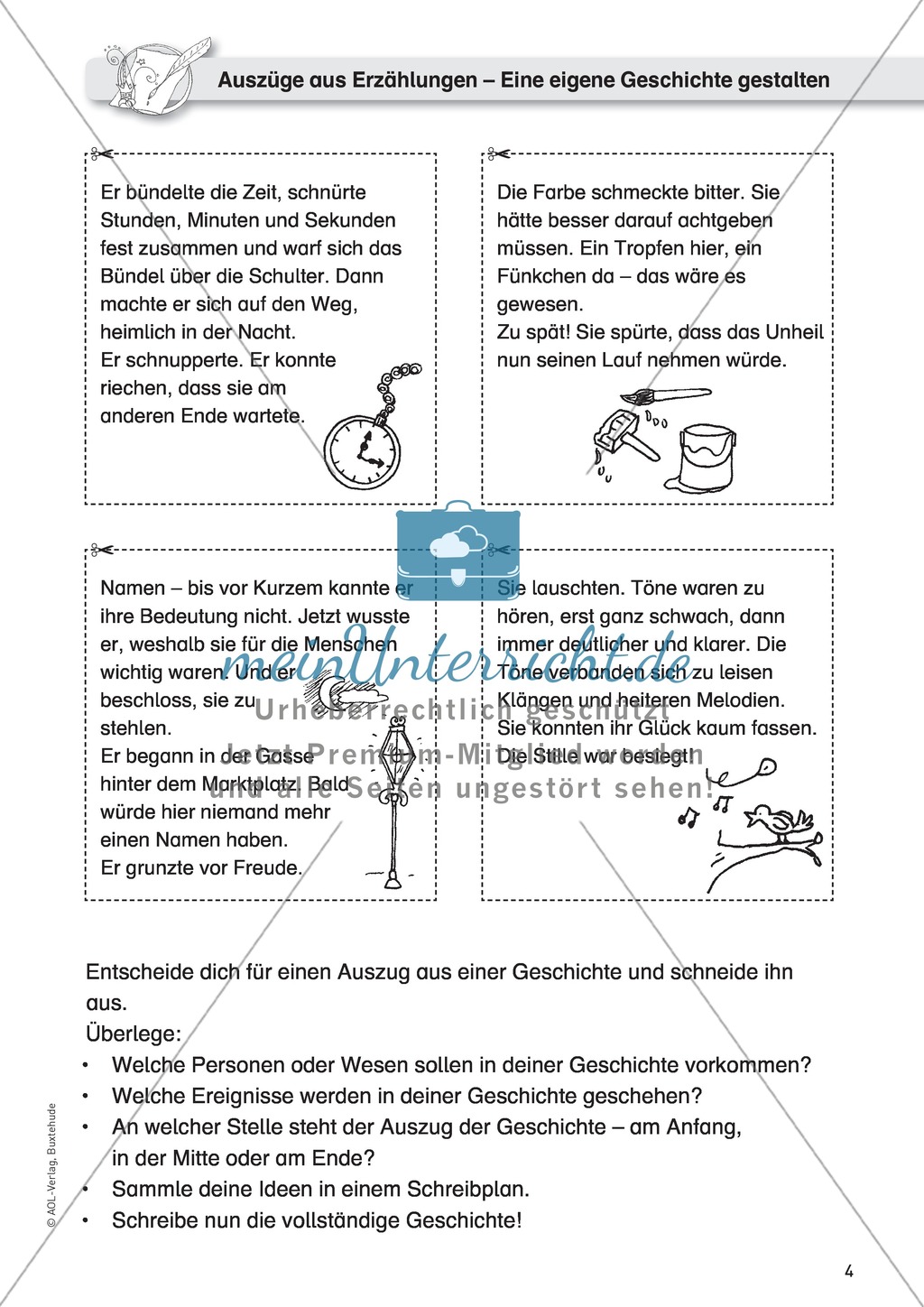 Fantasiegeschichten als Schreibanlass: Textauszüge als Grundlage für eigene Geschichten nutzen Preview 1