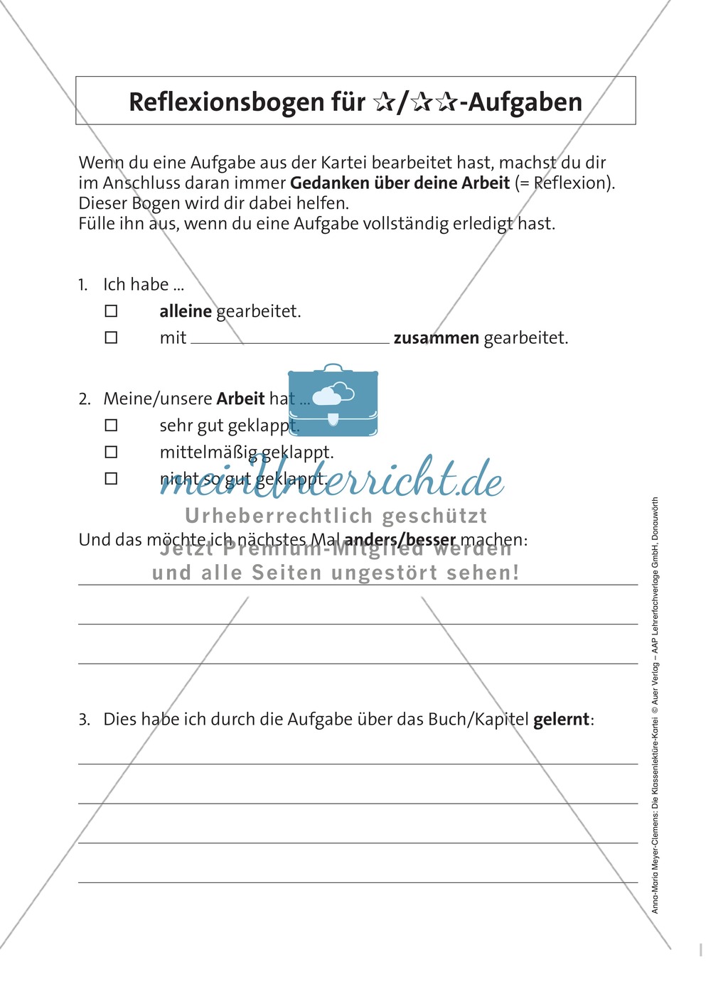 Übungen zur Klassenlektüre: Arbeitskarteikarten zum besseren Verstehen eines Buches + Arbeitsplan und Reflexionsbogen Preview 19
