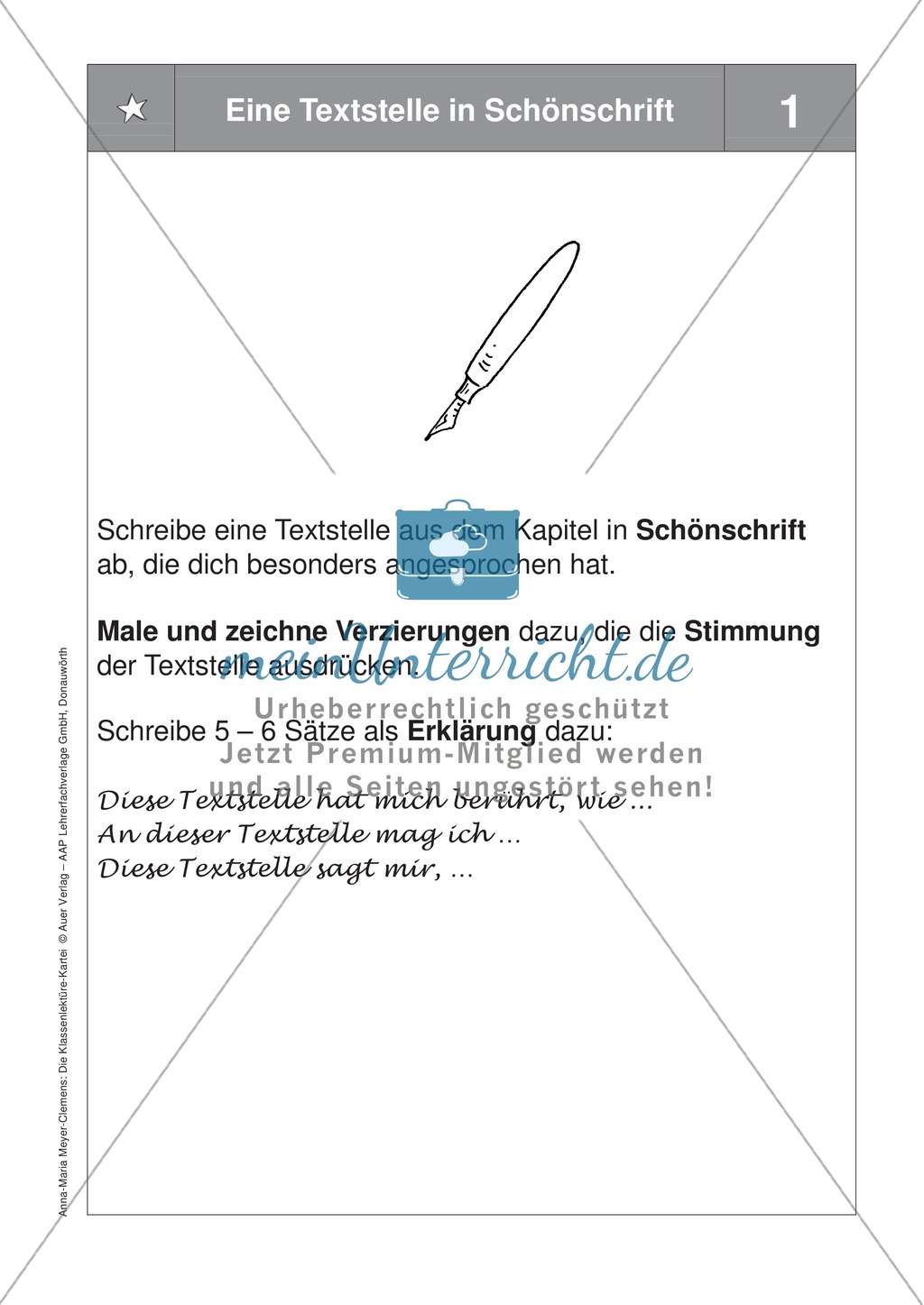 Übungen zur Klassenlektüre: Arbeitskarteikarten zum besseren Verstehen eines Buches + Arbeitsplan und Reflexionsbogen Preview 3