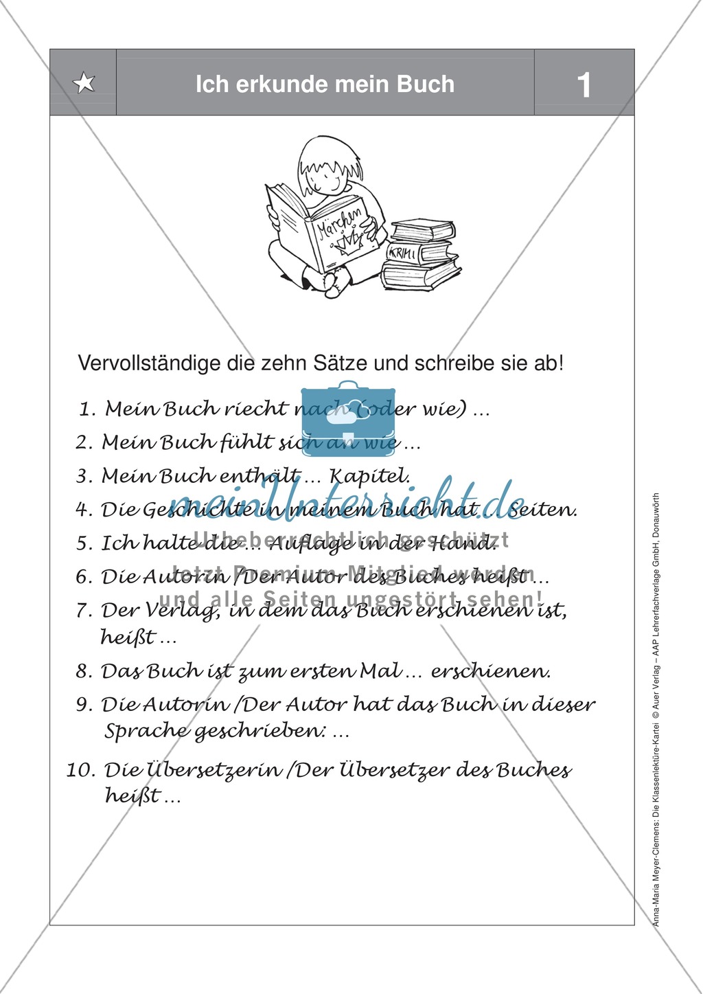 Übungen zur Klassenlektüre: Arbeitskarteikarten zum besseren Verstehen eines Buches + Arbeitsplan und Reflexionsbogen Preview 6