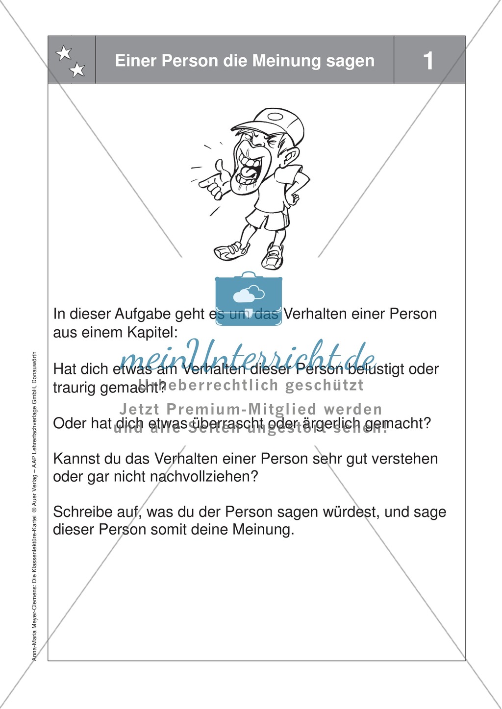 Eine Lektüre lesen: Aufgaben zur Personencharakteristik + Reflektionsbogen Preview 1
