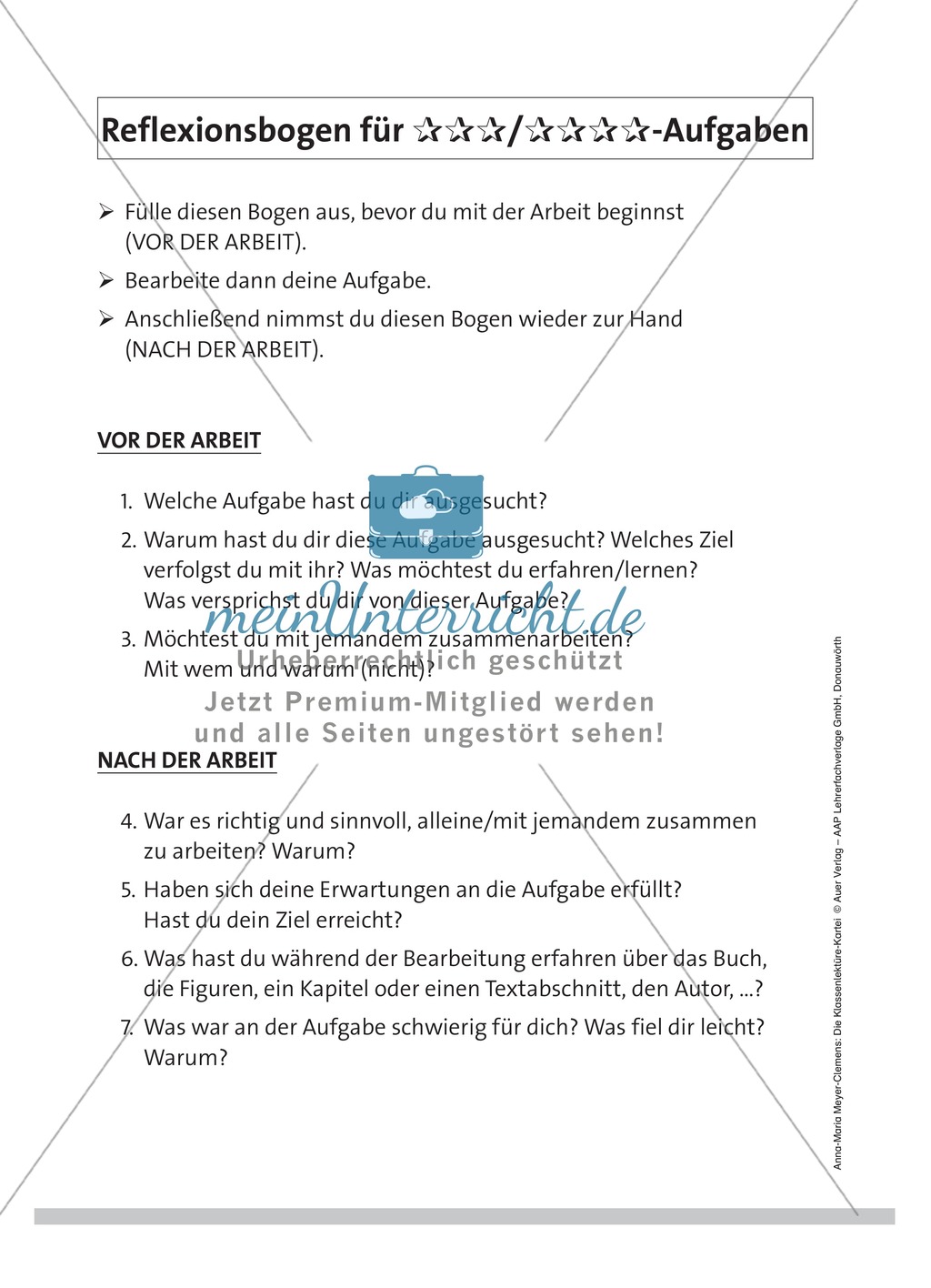 Eine Lektüre lesen: Aufgaben zur Personencharakteristik + Reflektionsbogen Preview 5