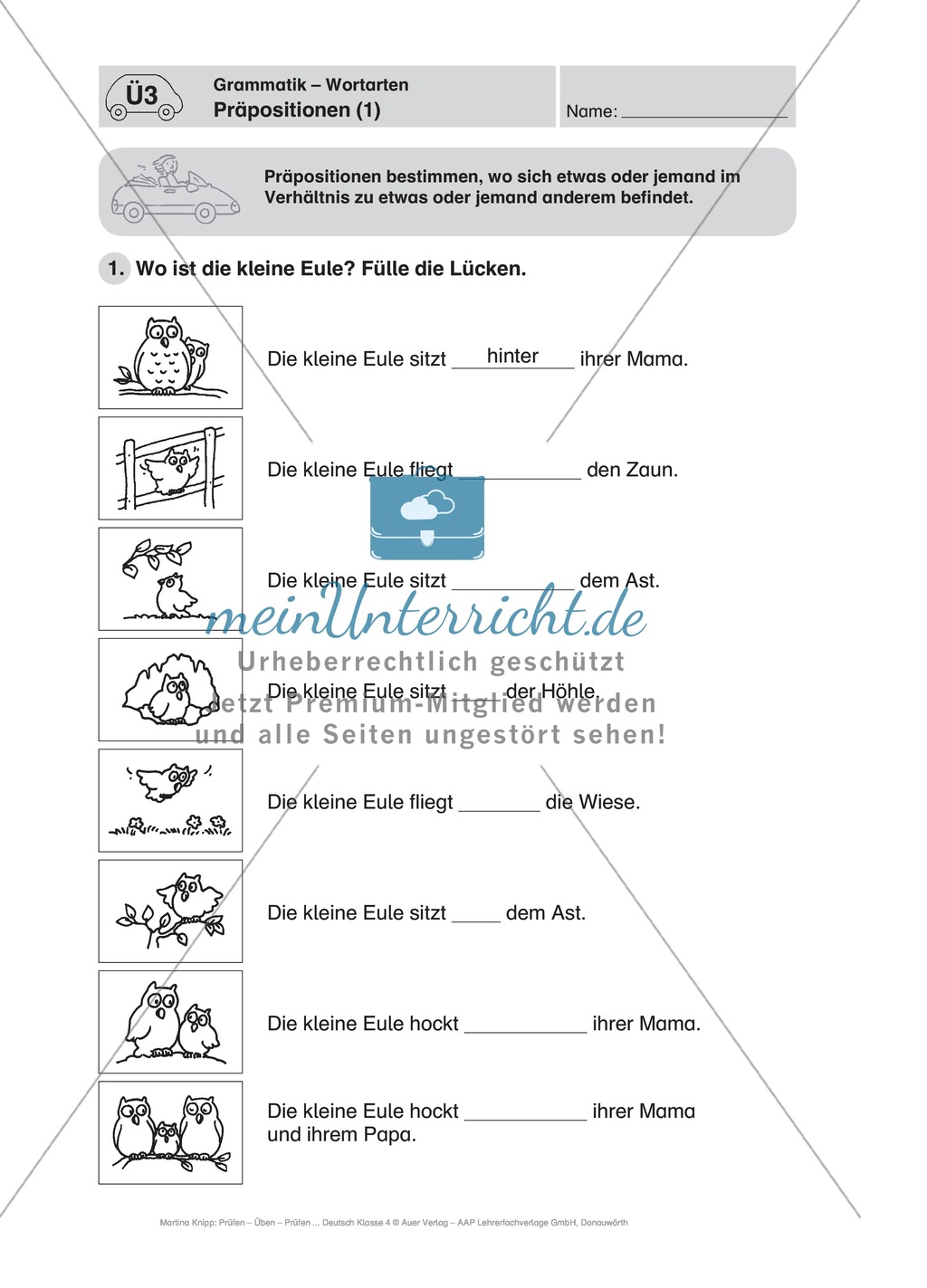 Führerschein für die deutsche Sprache in der 4. Klasse: Stationenübungen für die Bearbeitung des Fahrschultestes. Preview 10