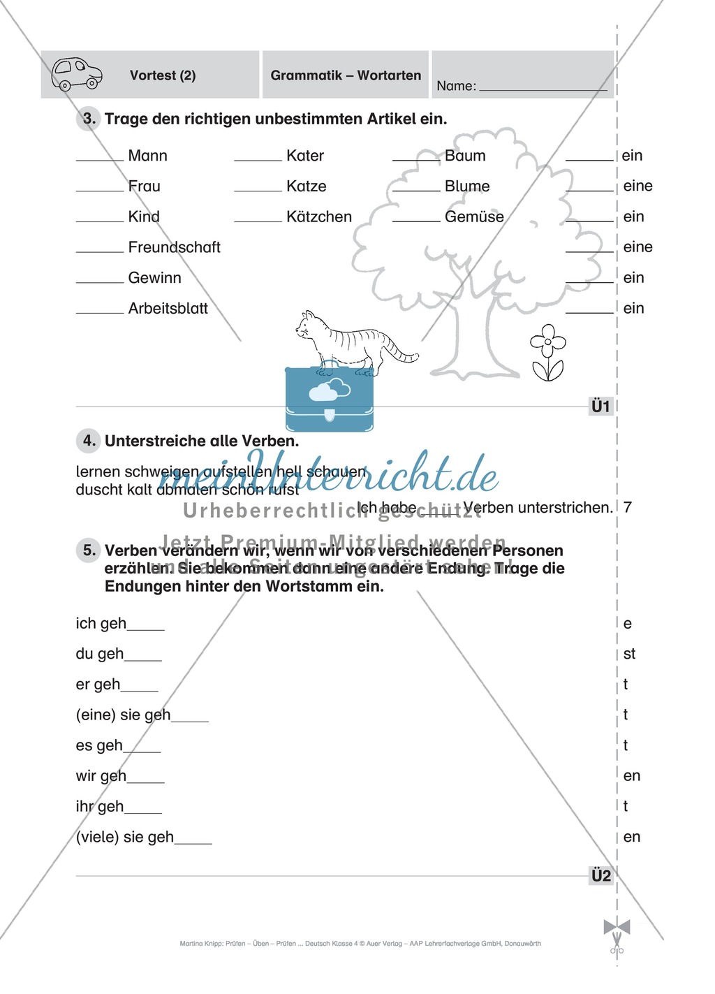 Führerschein für die deutsche Sprache in der 4. Klasse: Stationenübungen für die Bearbeitung des Fahrschultestes. Preview 3