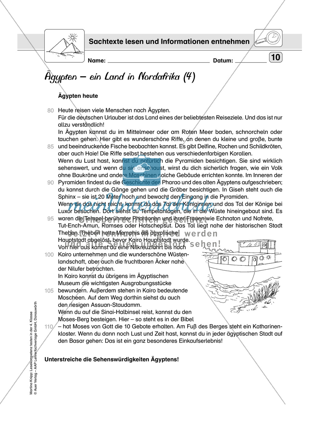 Lesekompetenz testen: Sachtexte erschließen und Informationen entnehmen. Lesekompetenzstufe 4. Preview 5