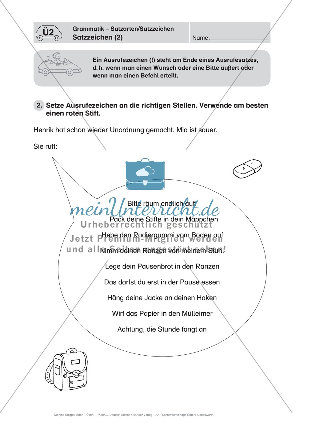 Deutsch-Fahrschule: Übungen zu Satzzeichen Preview 2