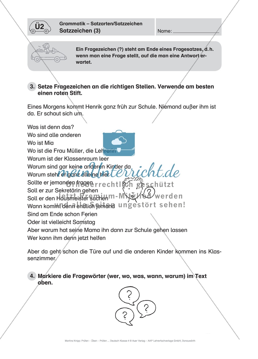 Deutsch-Fahrschule: Übungen zu Satzzeichen Preview 3