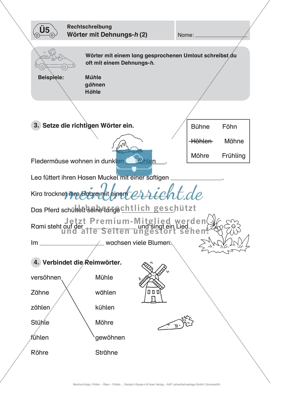 Deutsch-Führerschein: Wörter mit Dehnungs-h richtig schreiben Preview 2