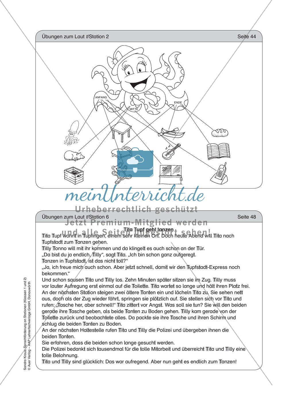 Arbeit an Stationen zum t-Laut: Lautlokalisation Preview 2