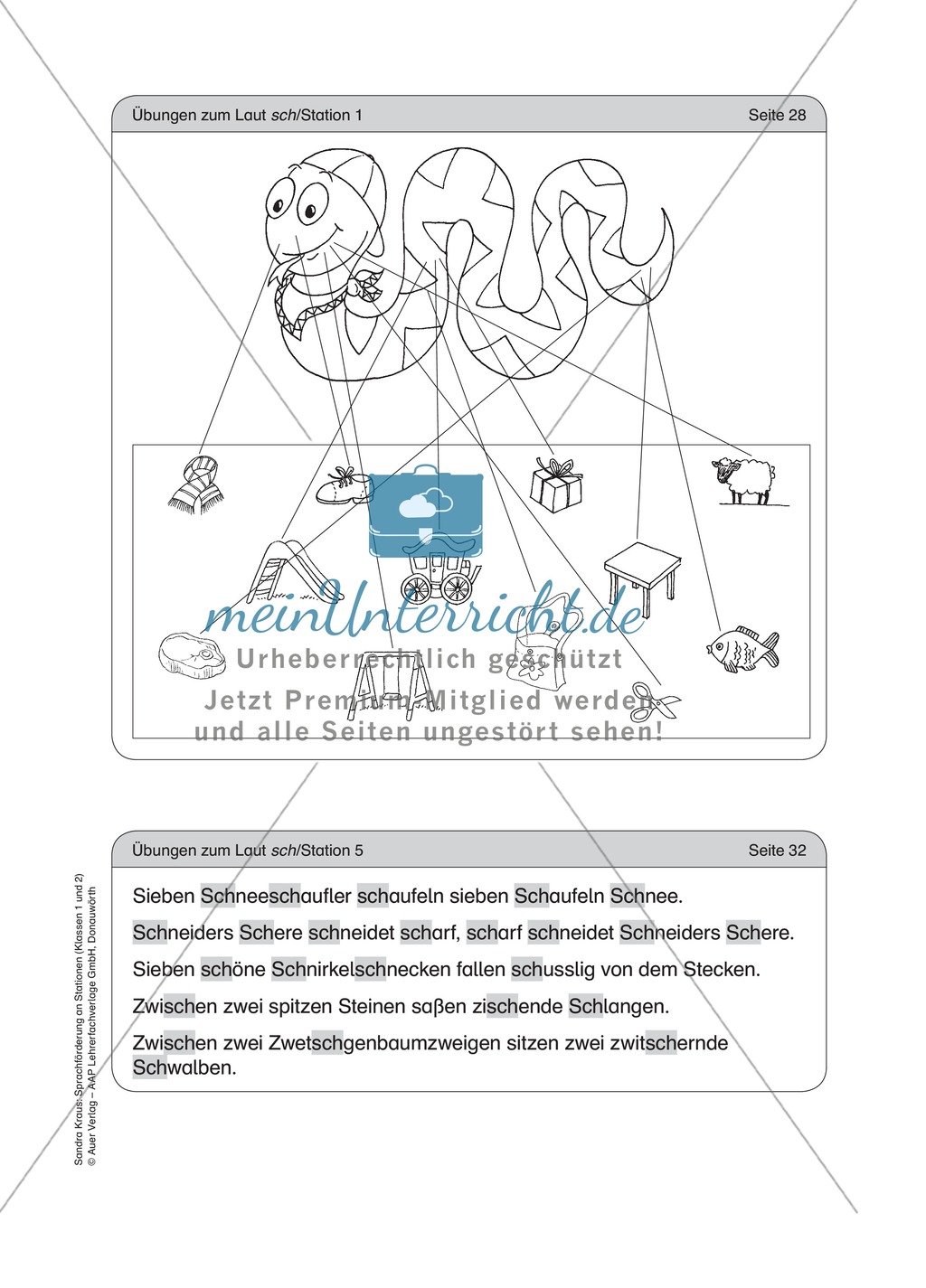 Arbeit an Stationen zum Sch-Laut: Zungenbrecher Preview 2
