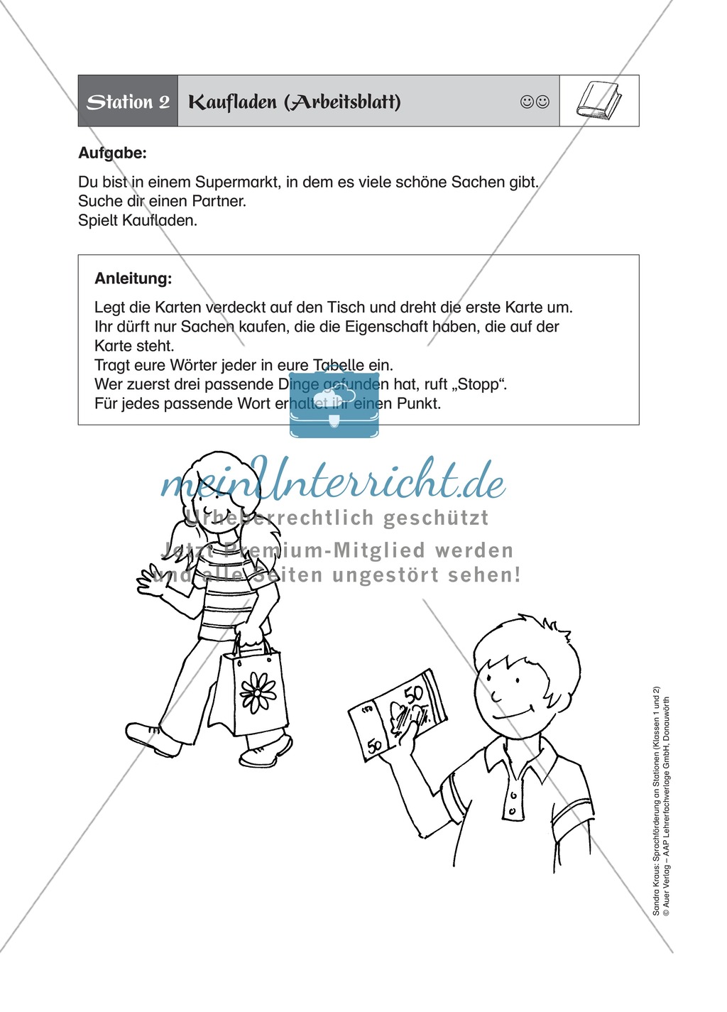 Wortschatzerweiterung an Stationen: Mit einem Partner