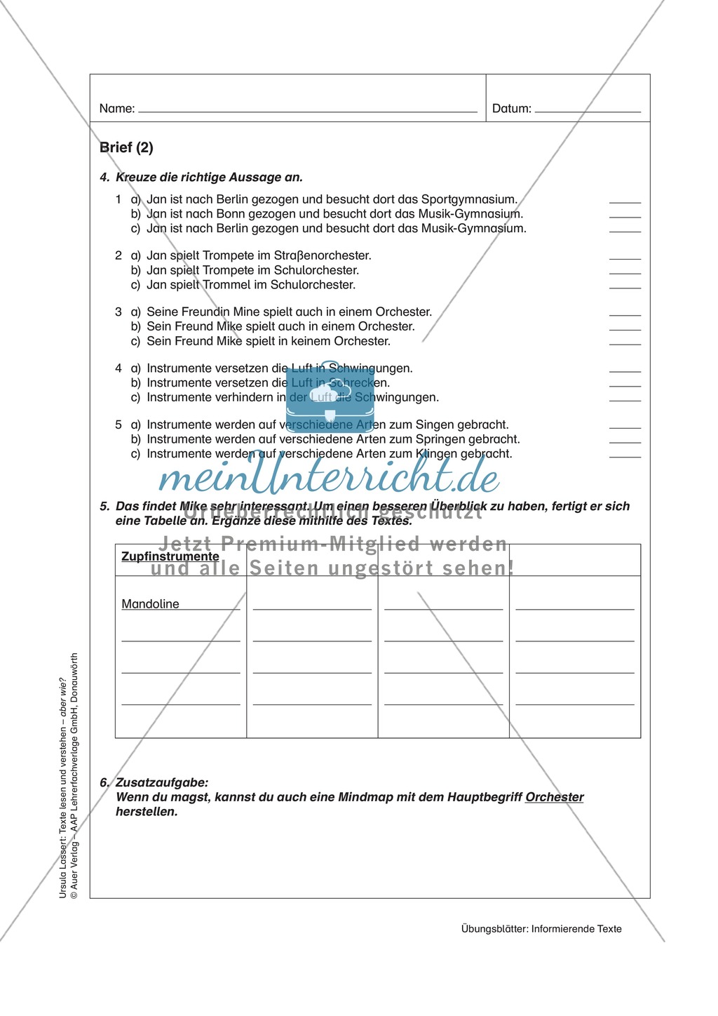 Informierende Texte lesen und verstehen: Einen Brief lesen + inhaltliche Fragen beantworten Preview 2