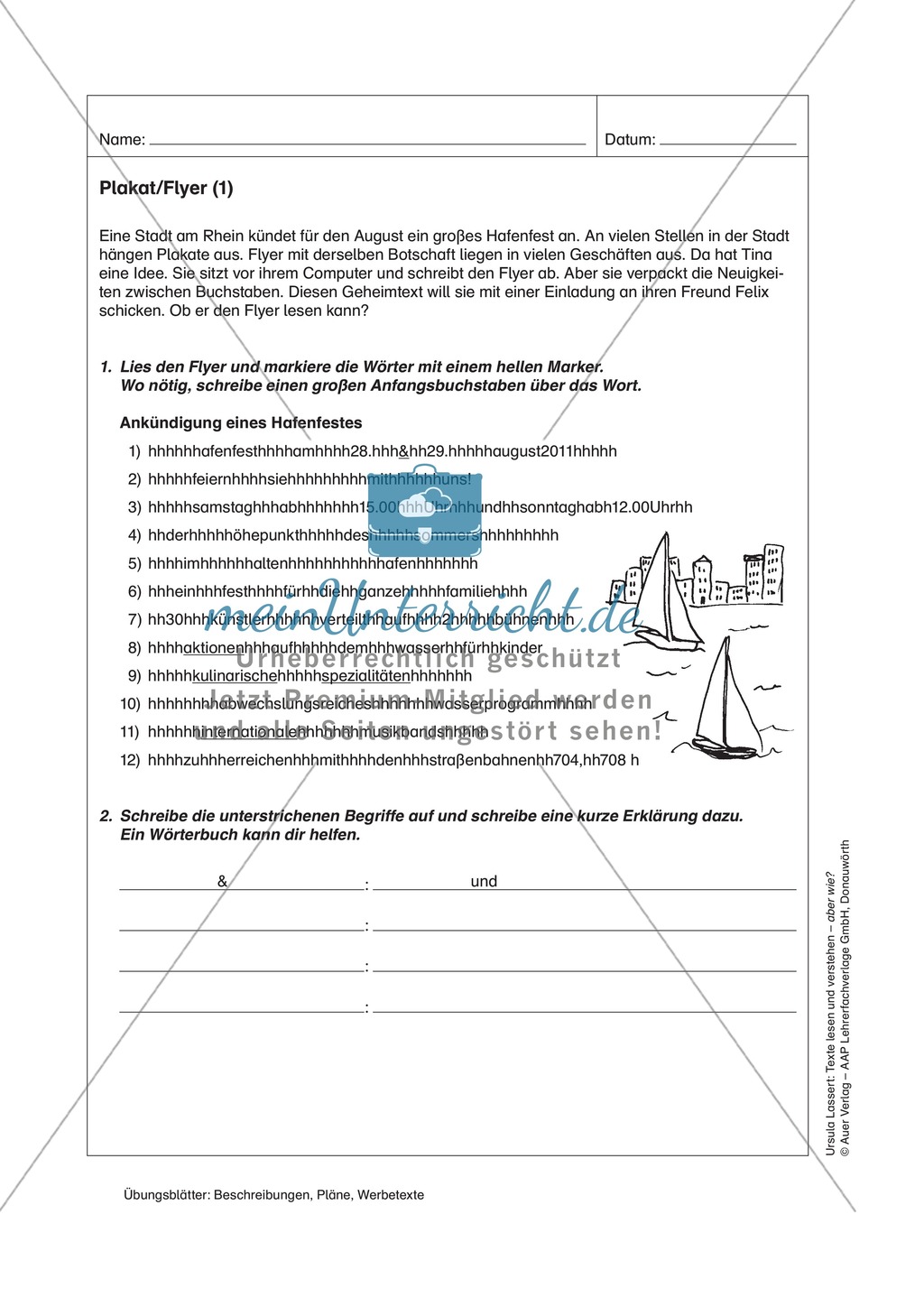 Texte lesen und verstehen: Werbetexte Preview 1