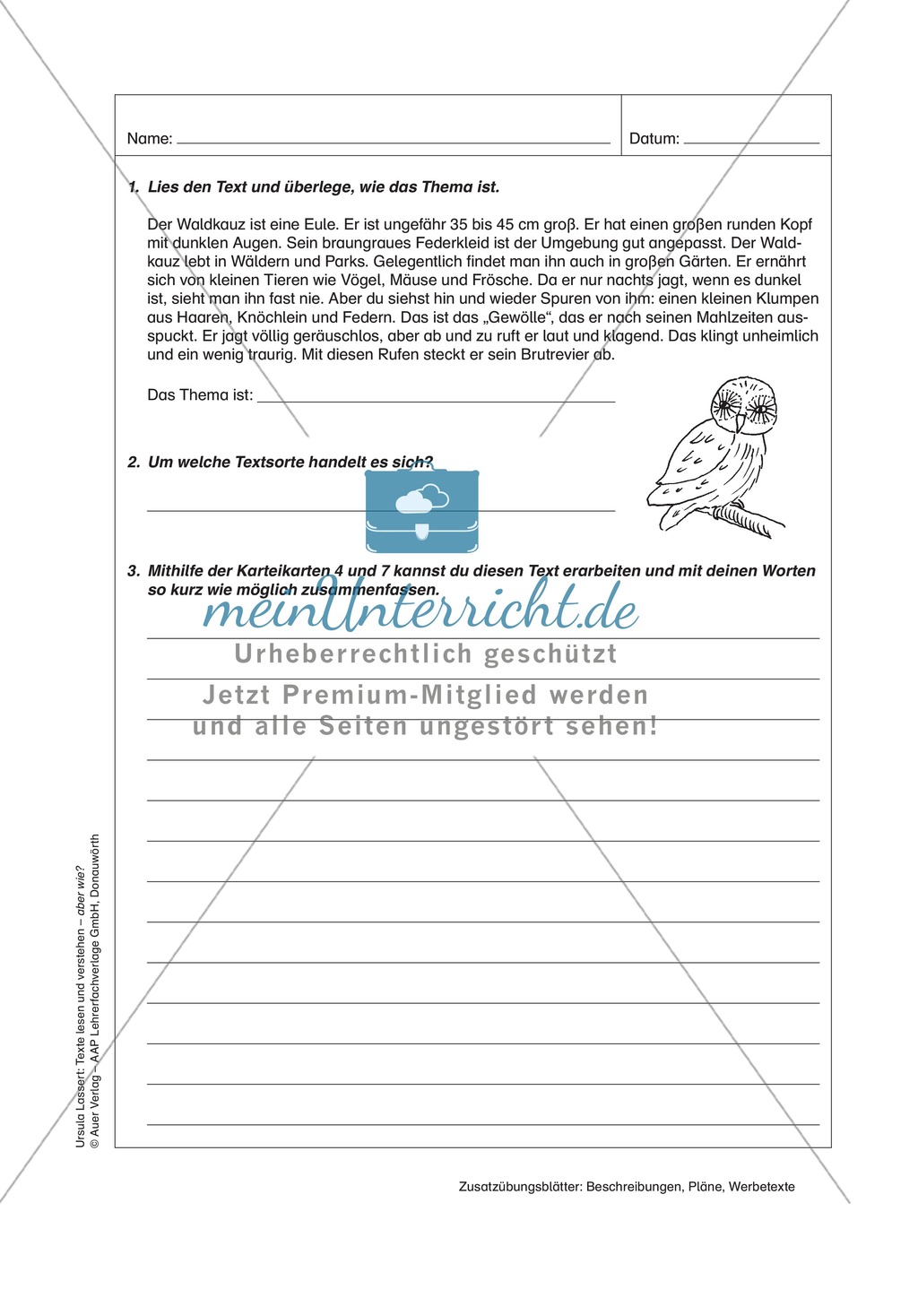 Strategien zum Lesen + Verstehen von Texten Preview 1