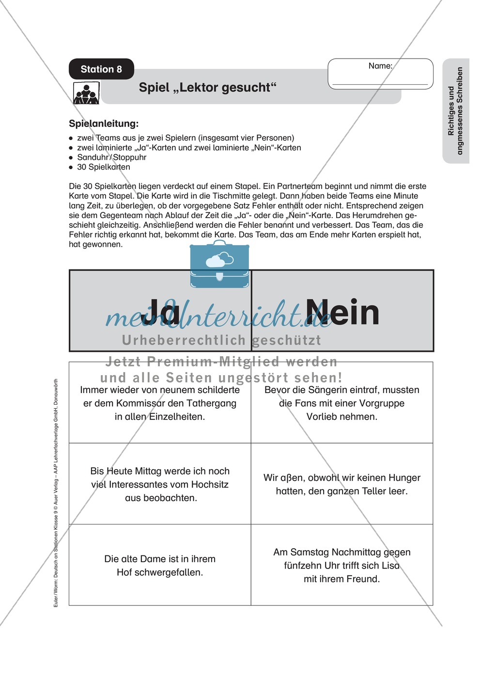 Stationenlernen zum richtigen und angemessenen Schreiben Preview 11