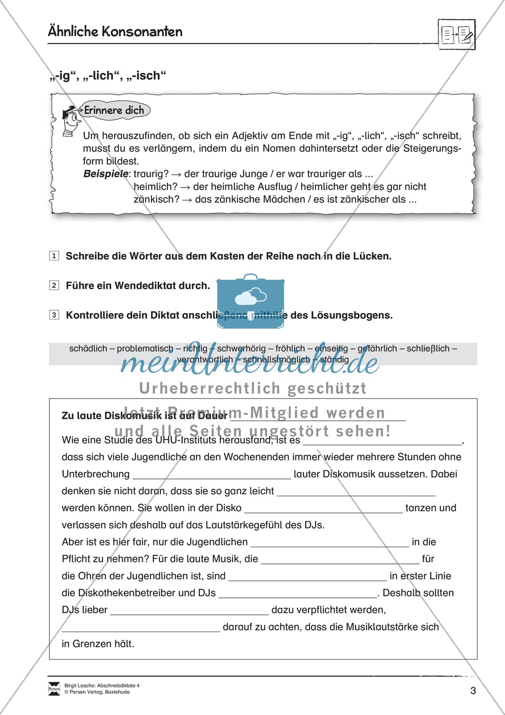 Abschreibdiktate: Lückentexte zu ähnlichen Konsonanten Preview 3