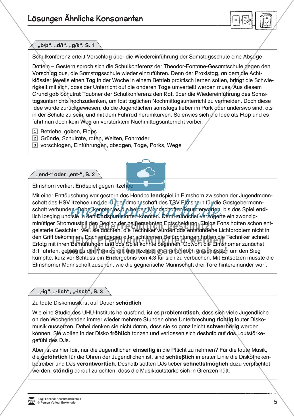 Abschreibdiktate: Lückentexte zu ähnlichen Konsonanten Preview 5