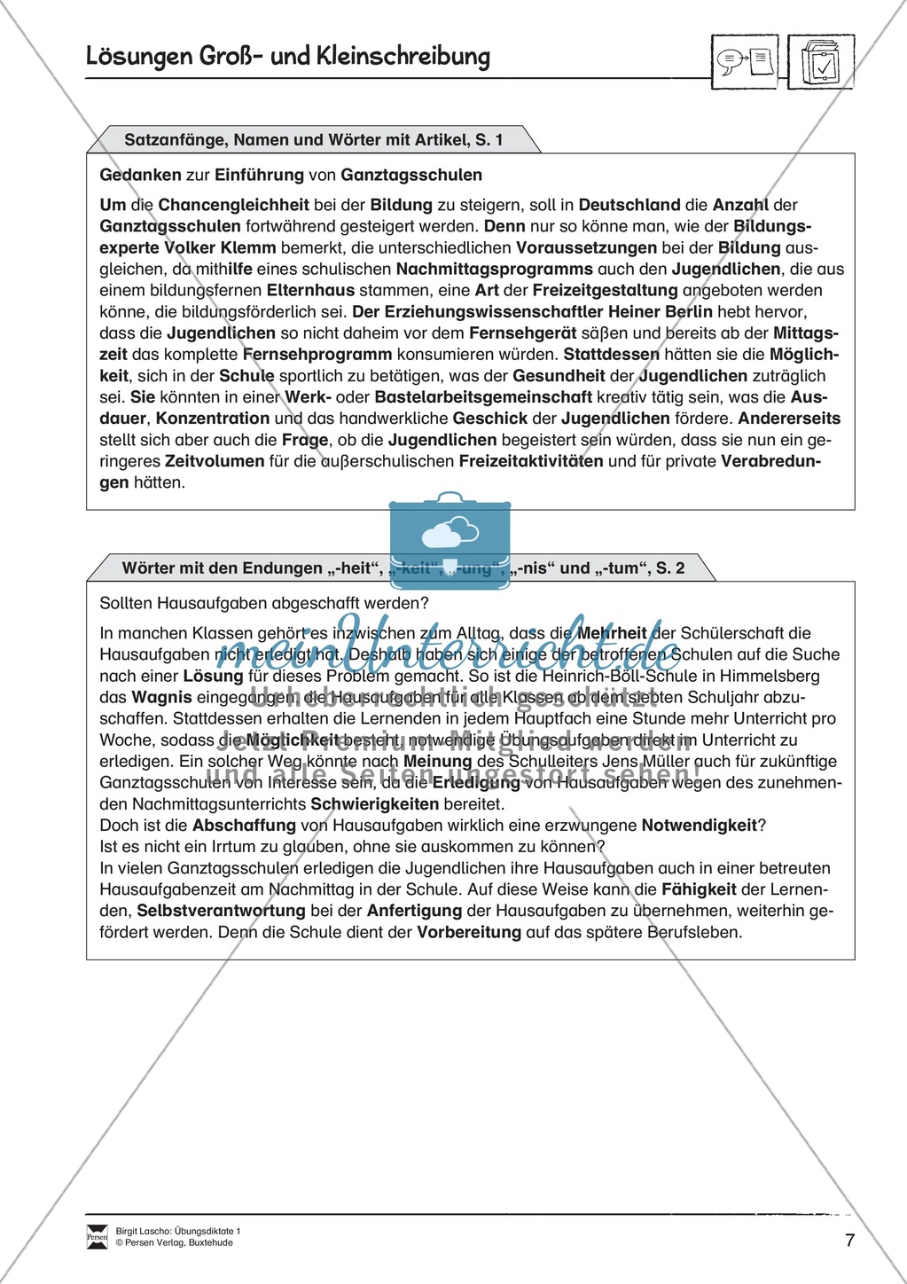 Übungsdiktate: Groß- und Kleinschreibung Preview 7