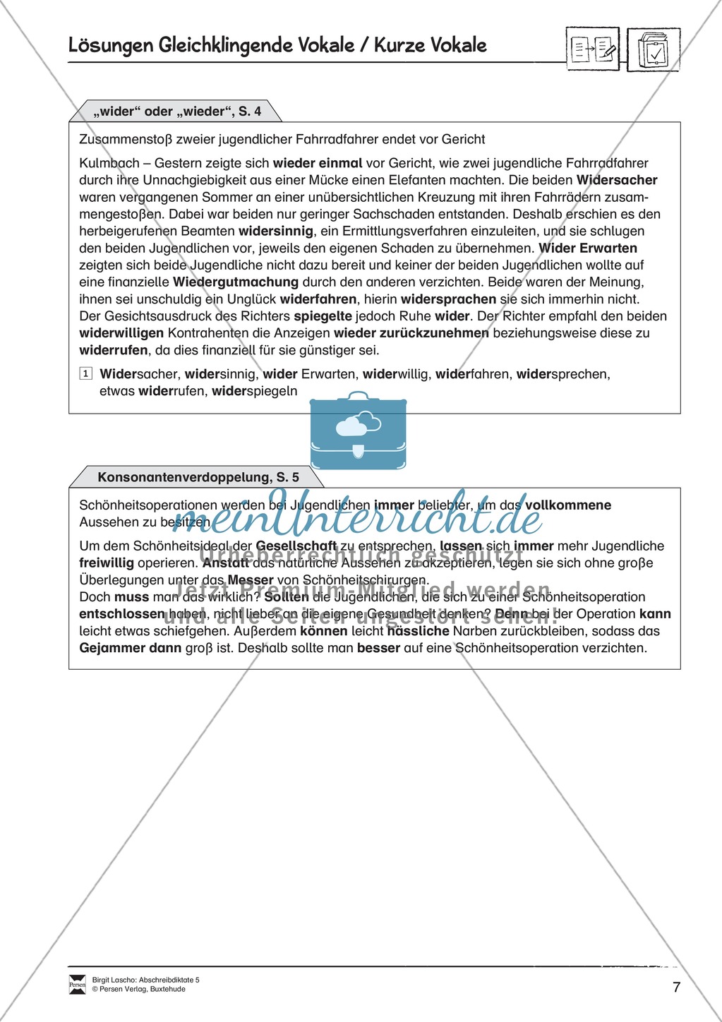 Abschreibdiktate: Gleichklingende Vokale - Wortlücken Preview 6