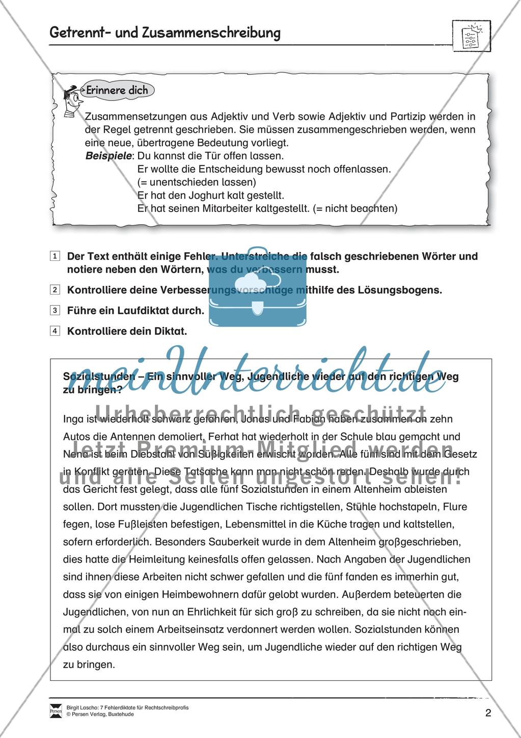 Rechtschreibtraining anhand von Fehlerdiktaten - Groß- und Kleinschreibung + Getrennt- und Zusammenschreibung Preview 2