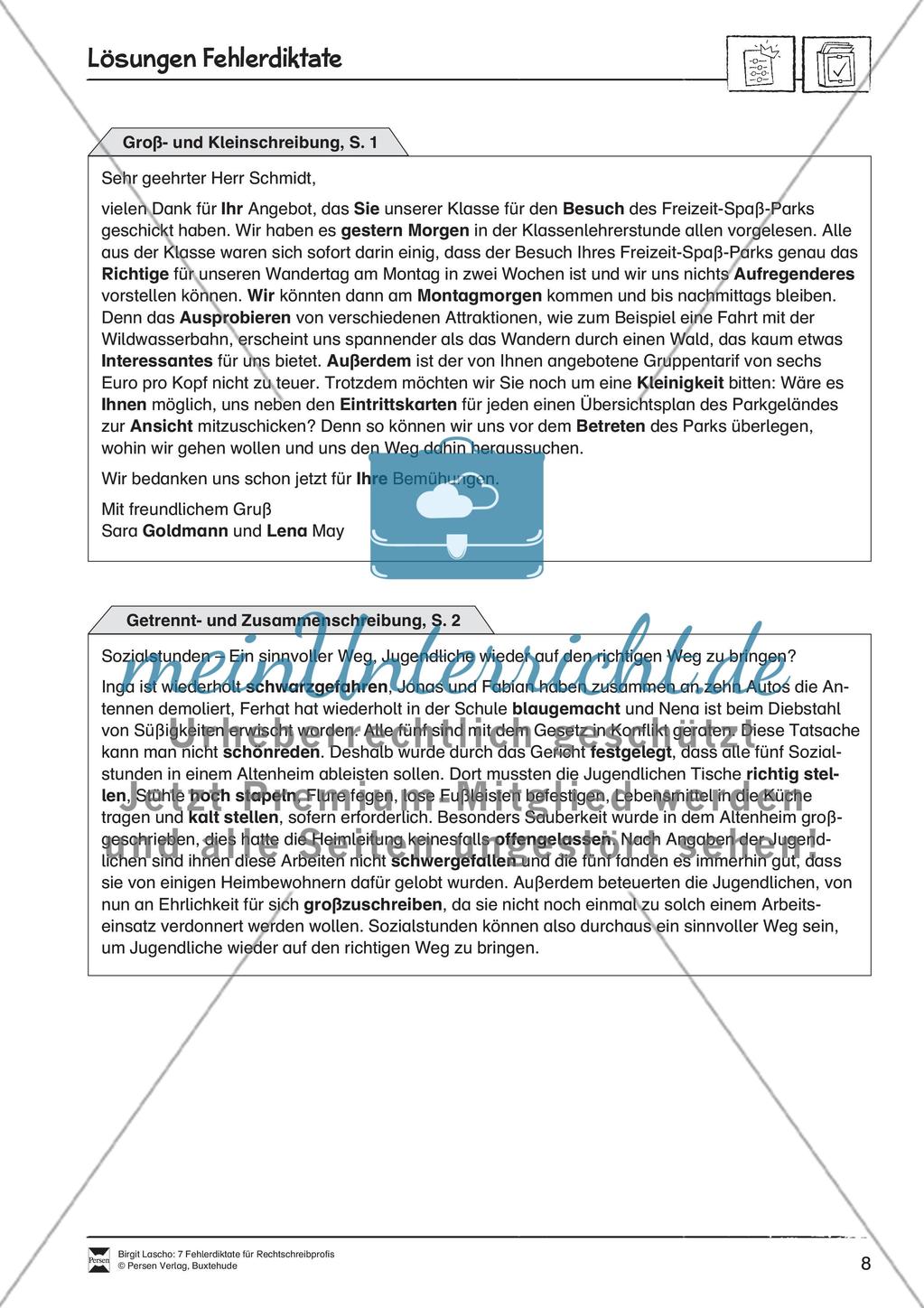 Rechtschreibtraining anhand von Fehlerdiktaten - Groß- und Kleinschreibung + Getrennt- und Zusammenschreibung Preview 3