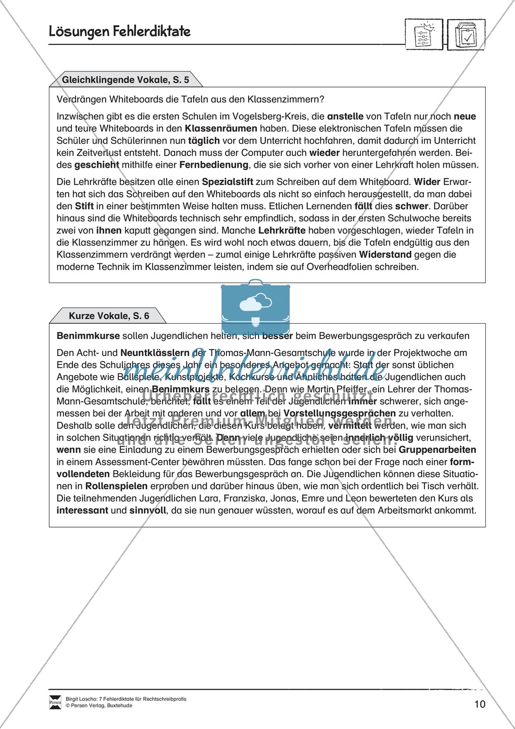 Rechtschreibtraining anhand von Fehlerdiktaten - Gleichklingende und kurze Vokale Preview 3