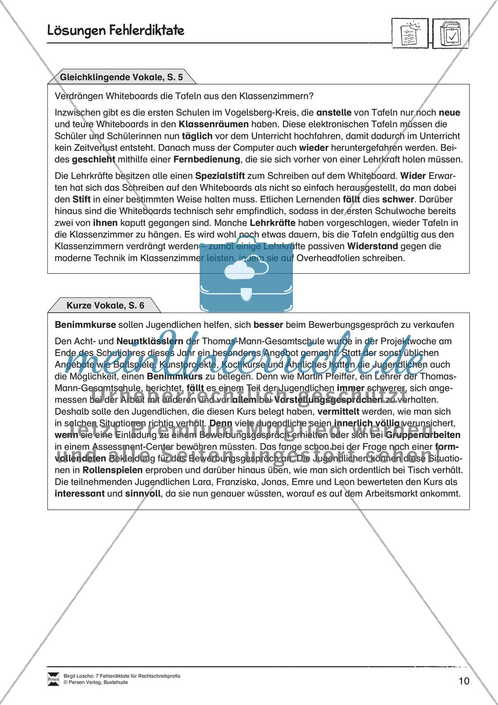 Rechtschreibtraining anhand von Fehlerdiktaten - Gleichklingende und kurze Vokale Preview 3