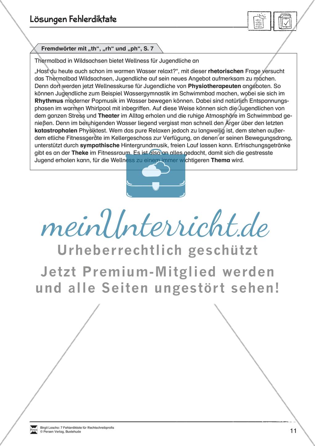 Rechtschreibtraining anhand von Fehlerdiktaten - Fremdwörter mit