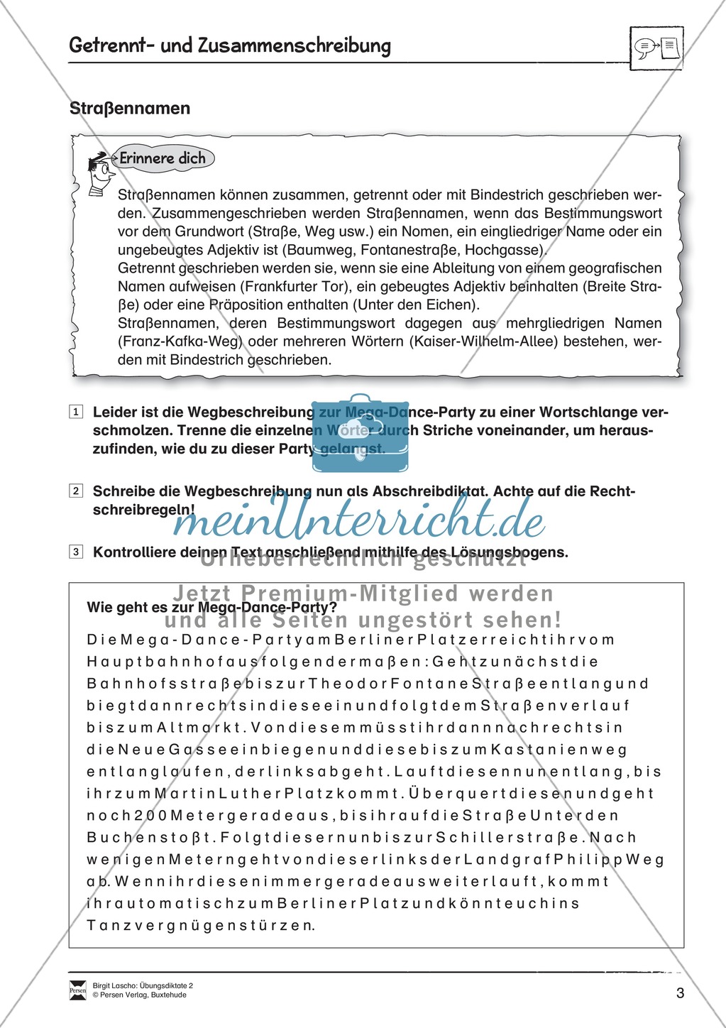 Übungsdiktate: Getrennt- und Zusammenschreibung Preview 3