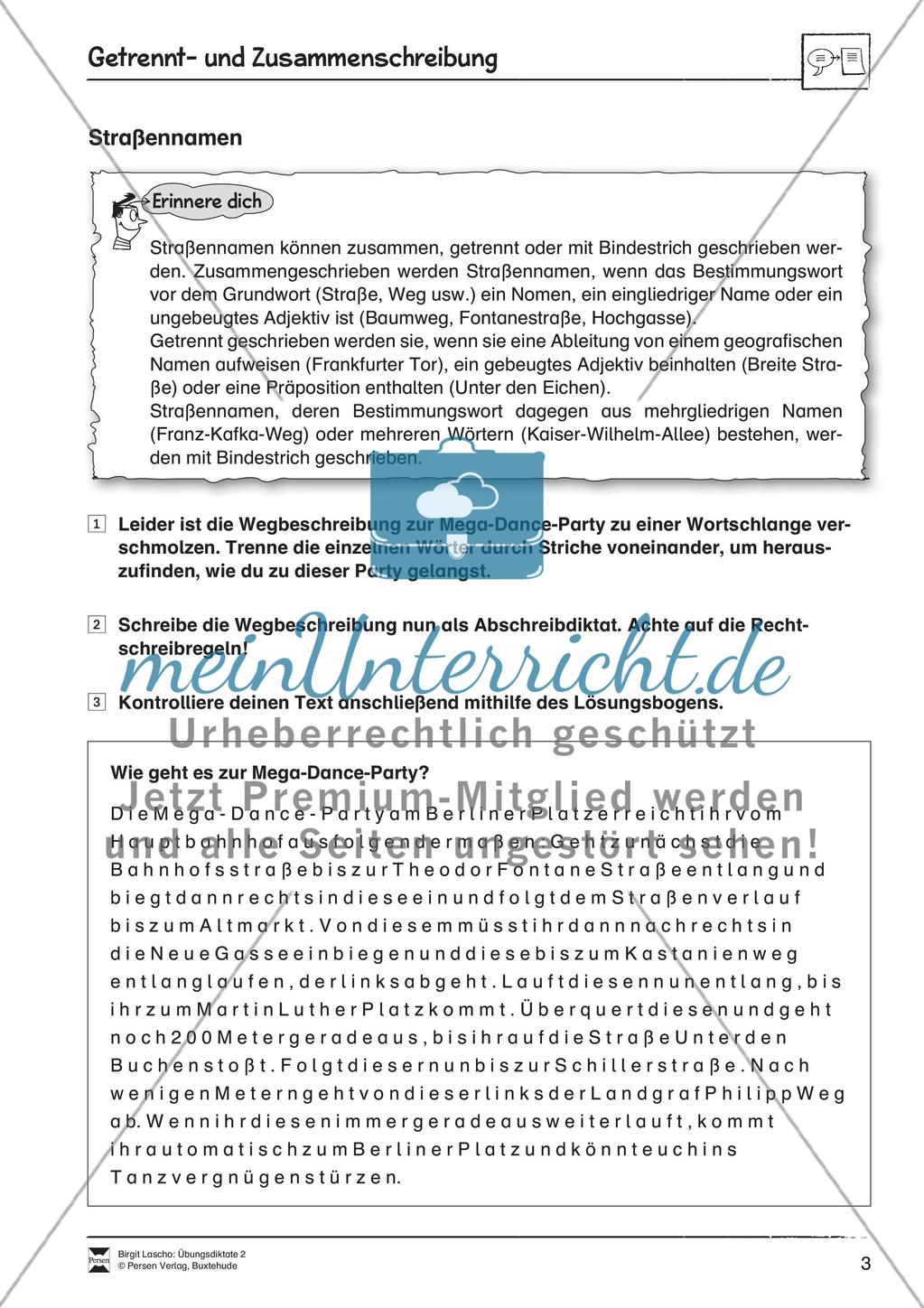 Übungsdiktate: Getrennt- und Zusammenschreibung Preview 3