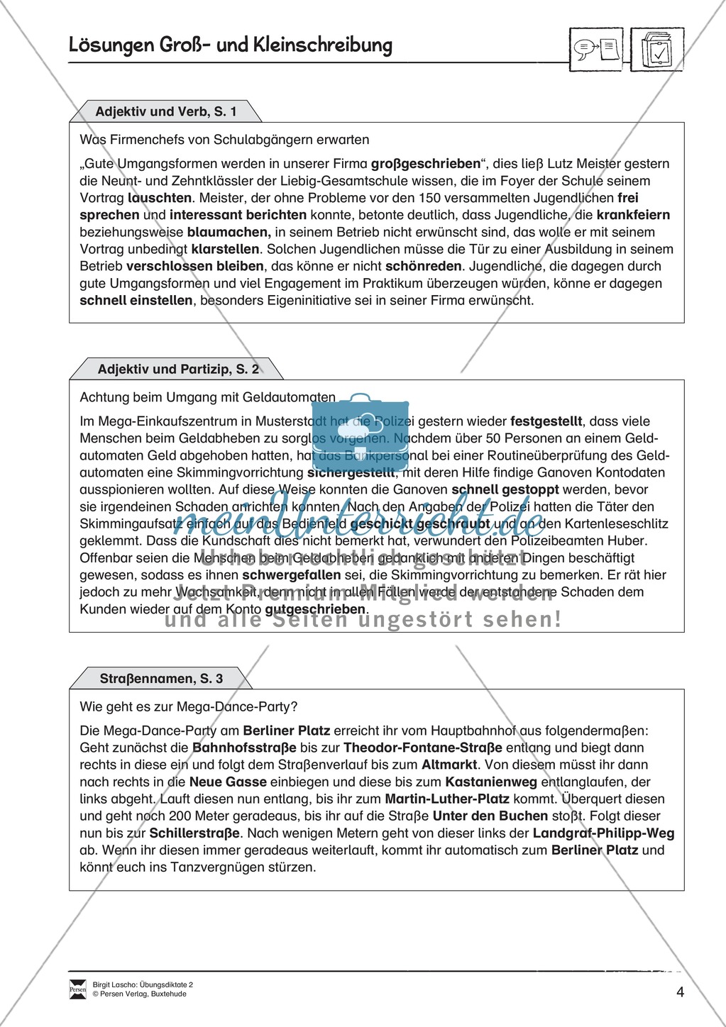 Übungsdiktate: Getrennt- und Zusammenschreibung Preview 4