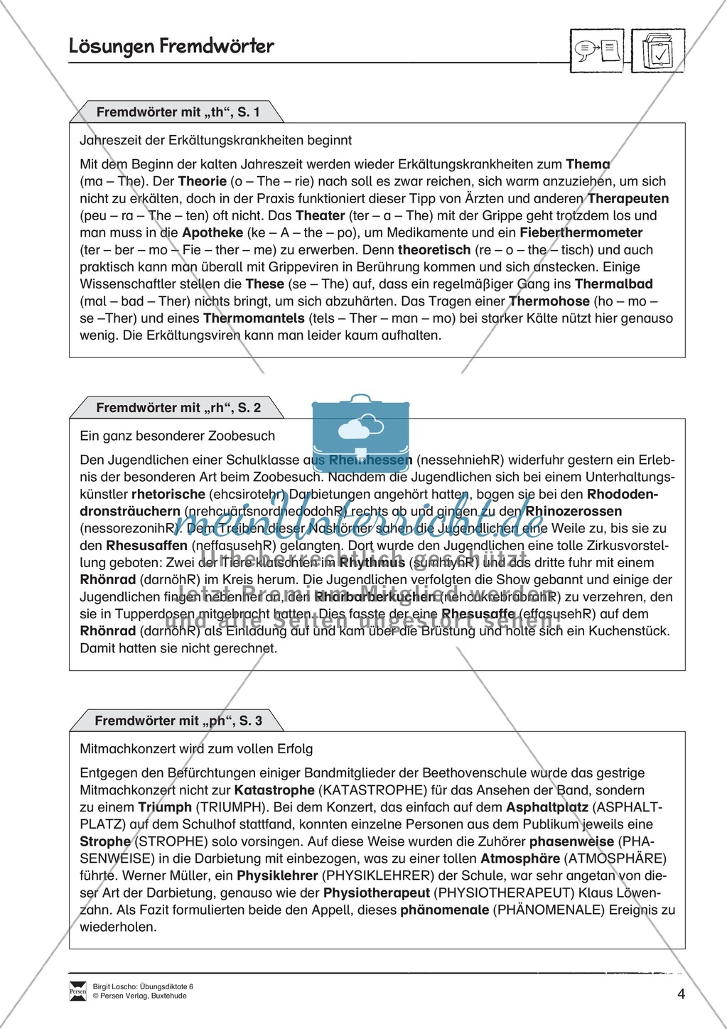 Übungsdiktate: Fremdwörter Preview 4