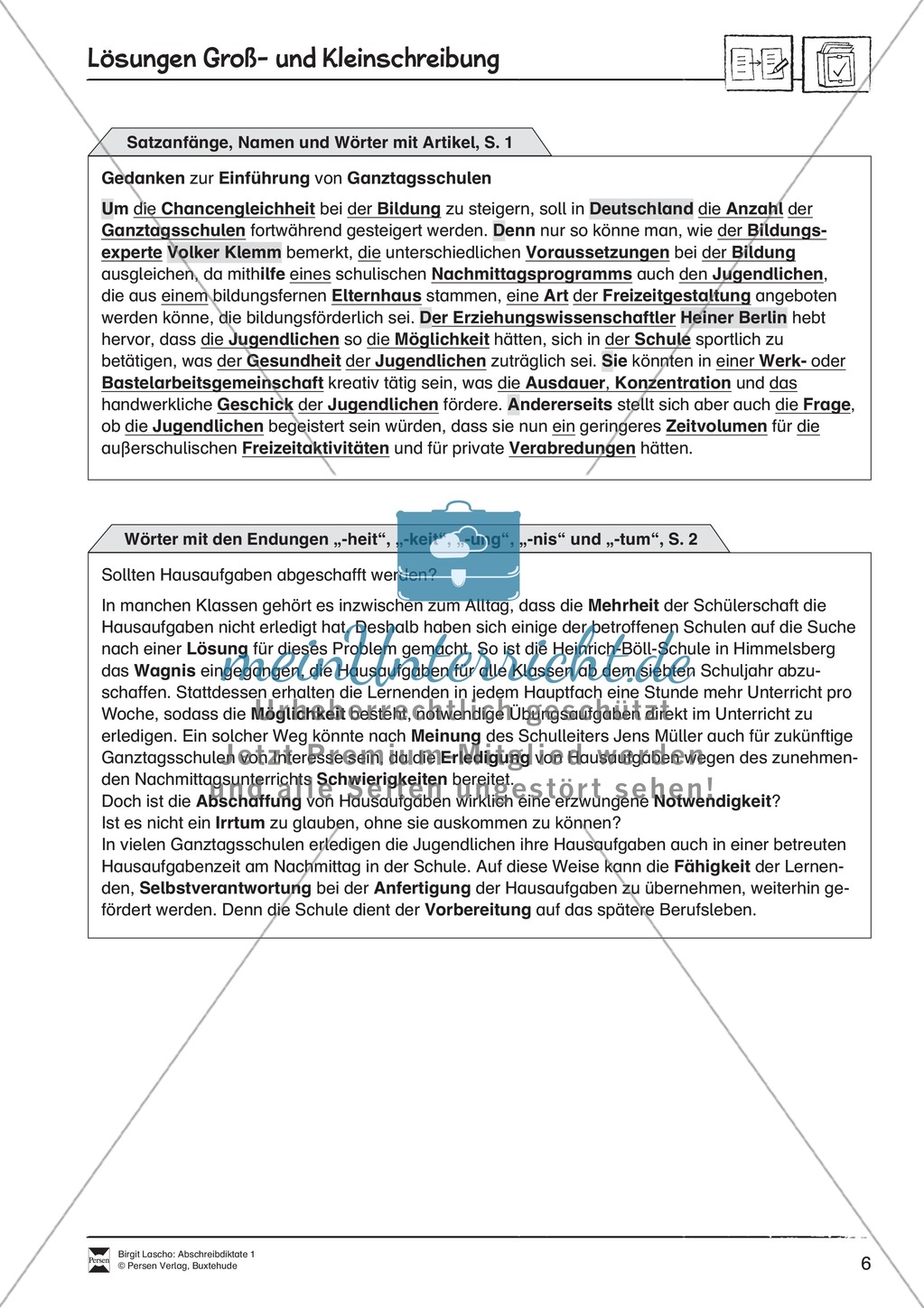 Abschreibdiktate: Satzanfänge + Nomen und Wörter mit Artikel Preview 2