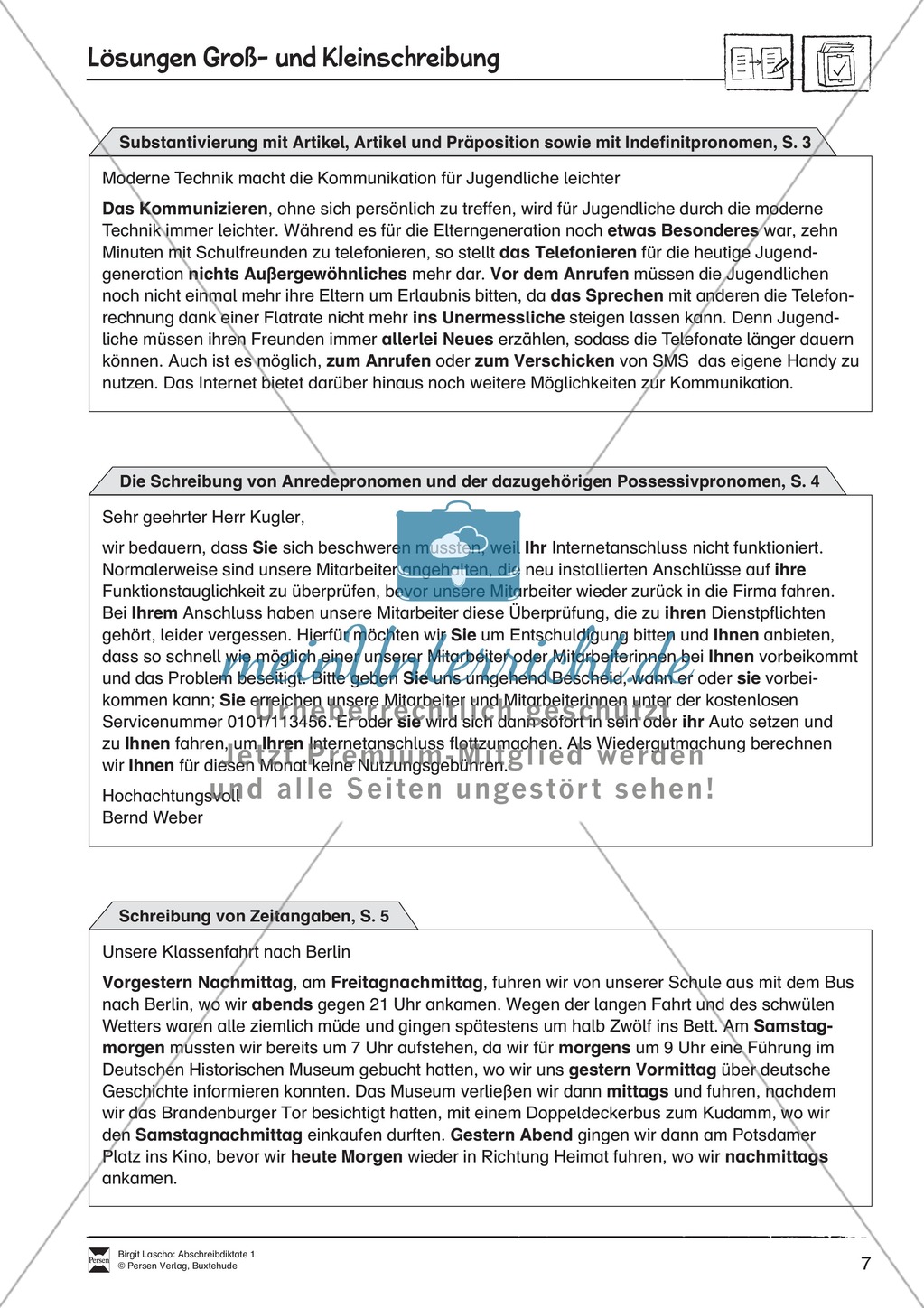 Abschreibdiktate: Substantivierung + Artikel + Präposition + Indefinitpronomen Preview 2