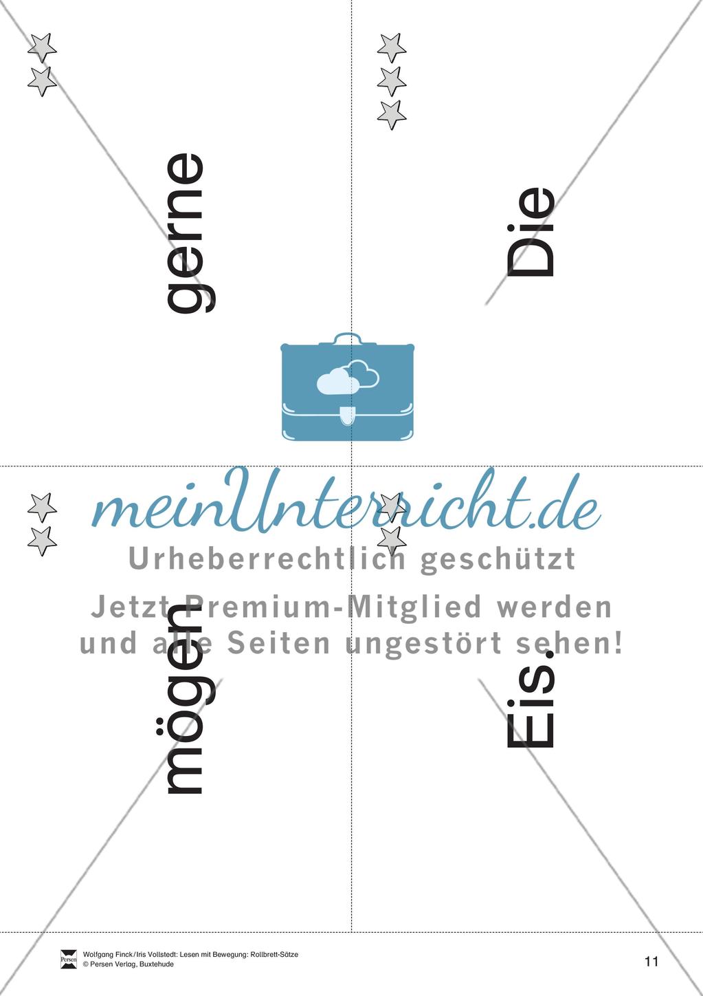 Wortkarten für Rollbrett-Sätze (Lese-Bewegungsziel) Preview 10