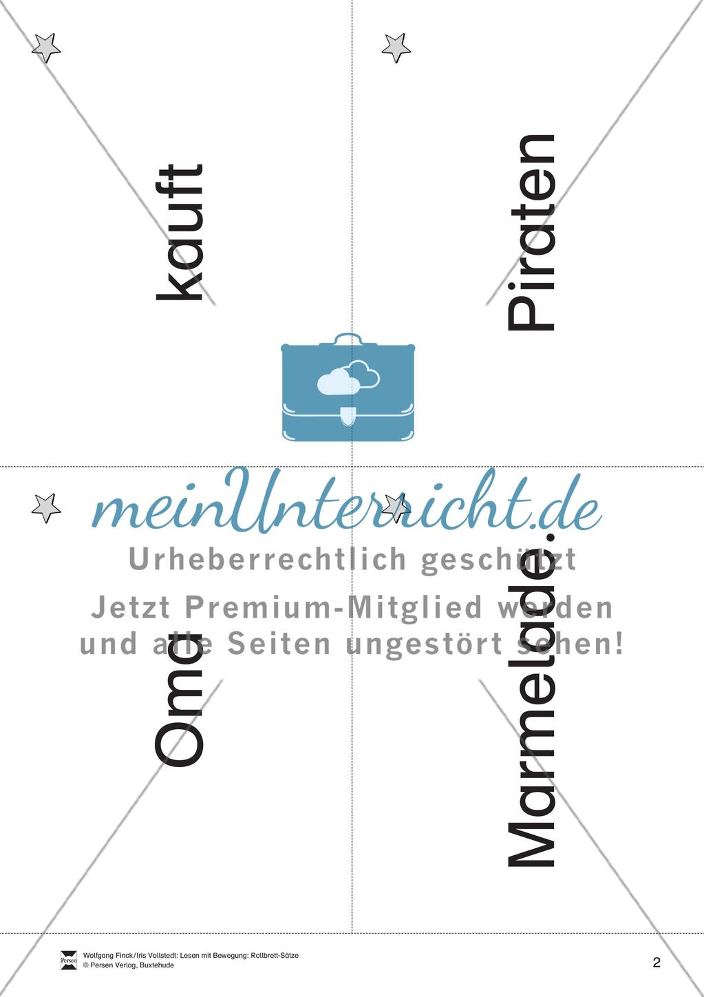 Wortkarten für Rollbrett-Sätze (Lese-Bewegungsziel) Preview 1