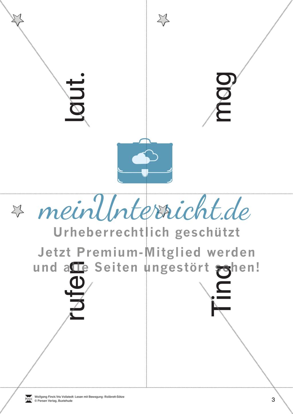 Wortkarten für Rollbrett-Sätze (Lese-Bewegungsziel) Preview 2